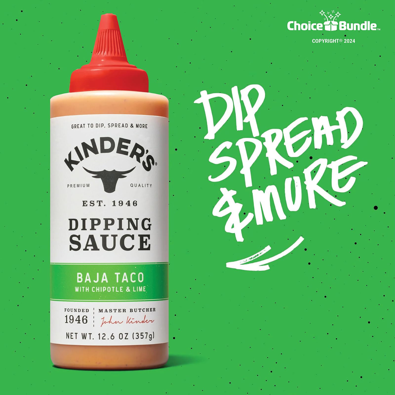 ChoiceBundle Kinder's Baja Taco Sauce with Chipotle Lime Dipping & Wing Sauce - 3 Pack (37.8 oz) | Perfect for Tacos, Wings, Burgers & More | Includes BBQ Guide & Keychain Bottle Opener (5 Items)
