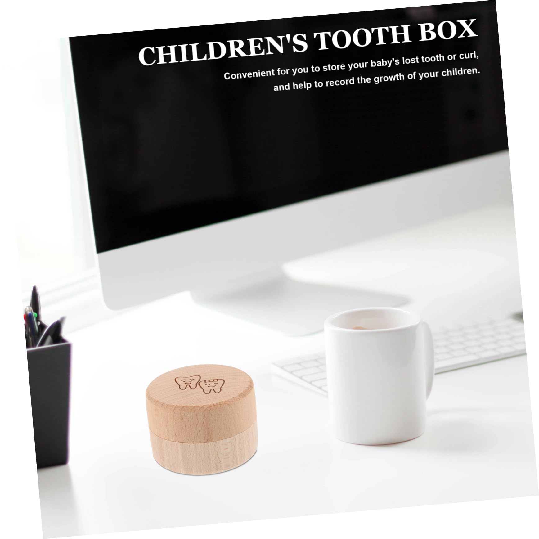 Yardenfun 2-Piece Wooden Tooth Holder Box for Kids - First Tooth Keepsake Collector | Perfect for Baby Teeth Storage & Memory Preservation