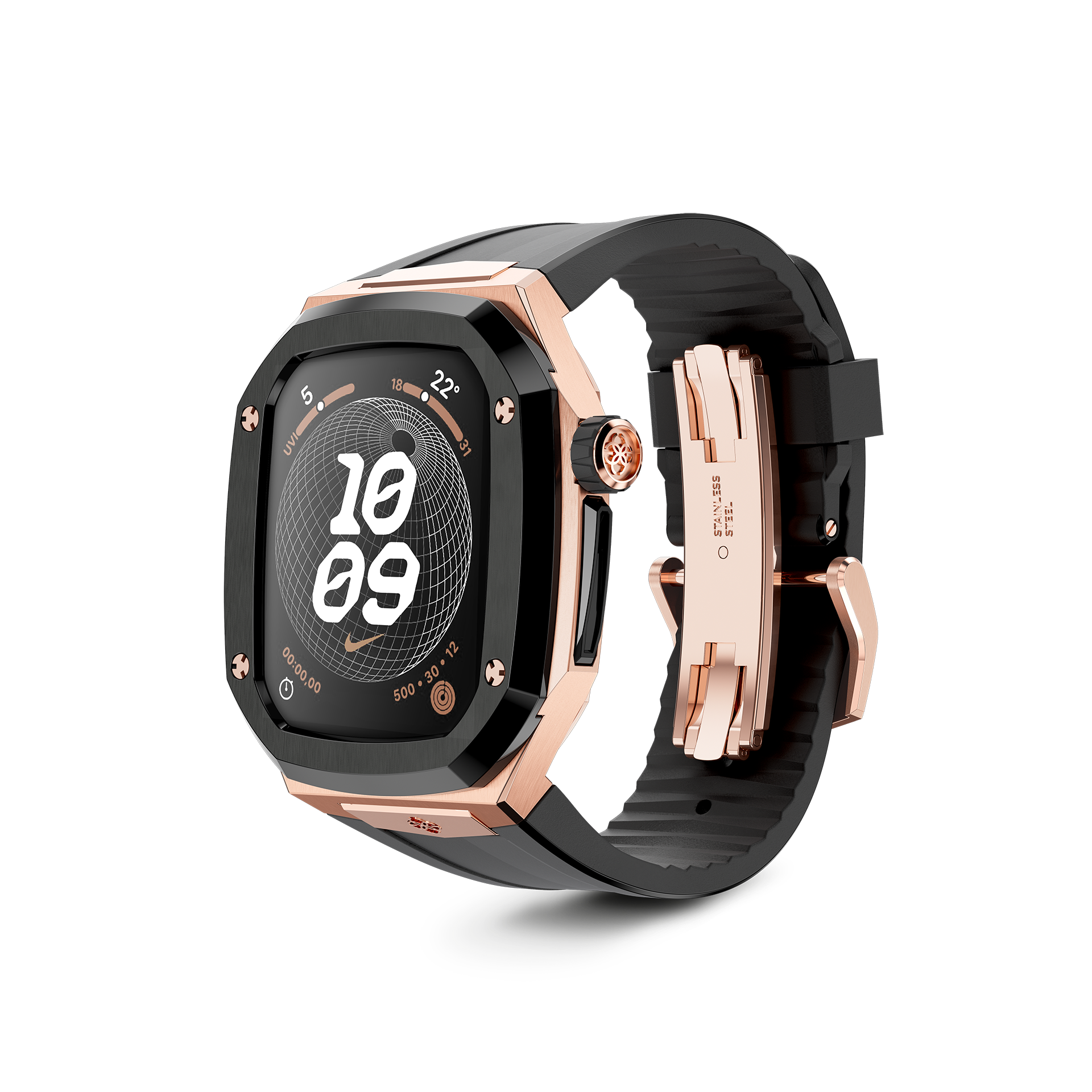 Apple Watch Case - SPIII41 Rose Gold & Jet Black Protective Cover for Workout, Running & Daily Use