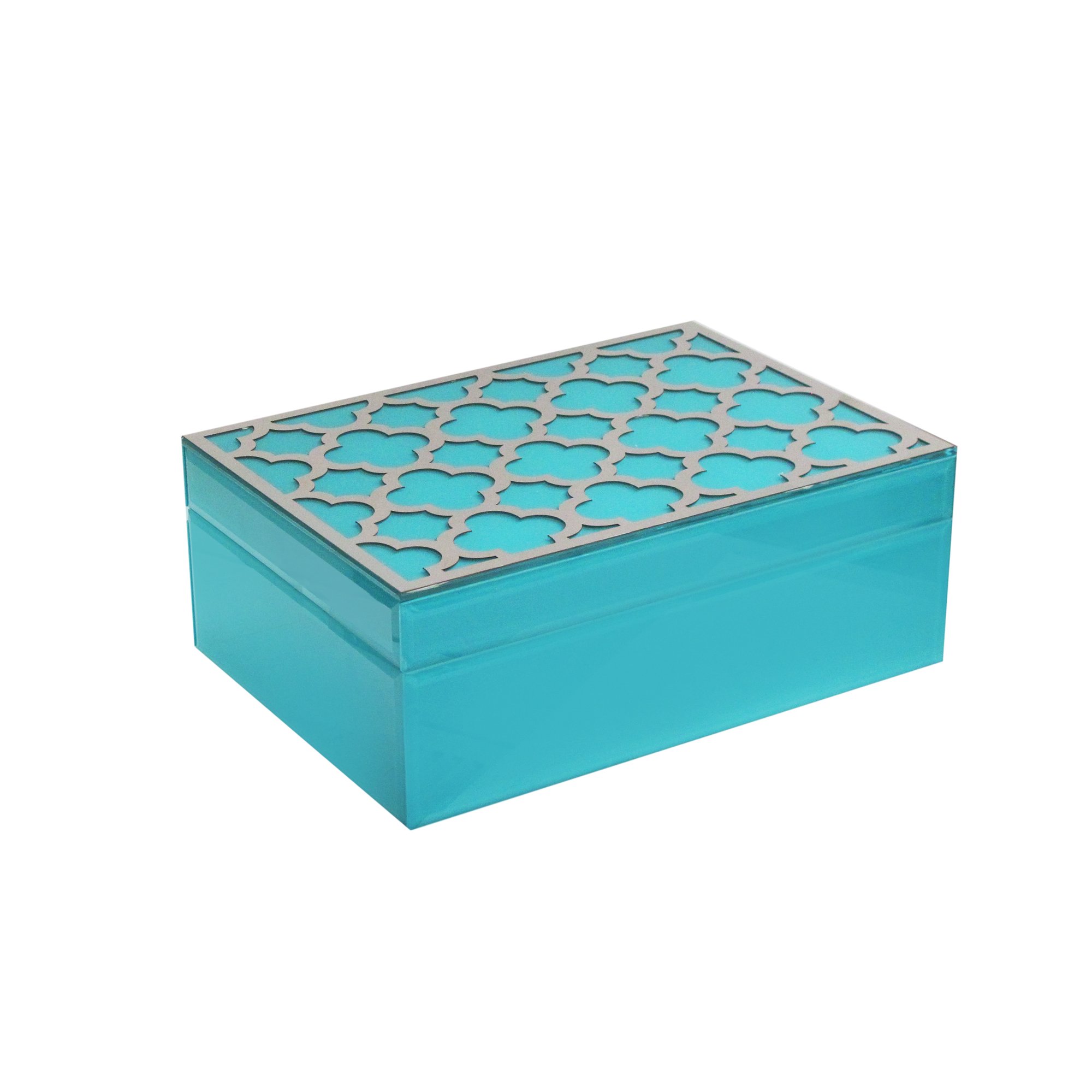 American Atelier Trellis Trinket Box - Handcrafted Turquoise Jewelry Storage Organizer for Rings, Earrings & Small Keepsakes | Perfect for Home Decor, Gift Giving & Vanity Display