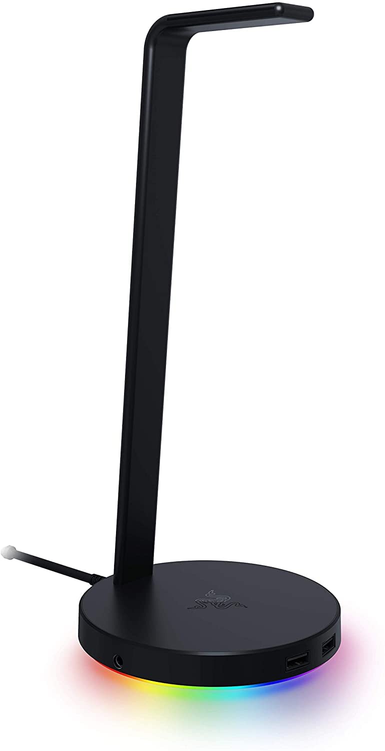 Razer Kraken V3 HyperSense Wired USB Gaming Headset with Haptic Technology & Base Station V2 Chroma Headset Stand with USB Hub and RGB Lighting - Black | Immersive PC Gaming Setup for Esports, Streaming, and Virtual Meetings