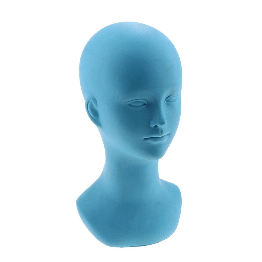 Colcolo Professional 53cm Cosmetology Manikin Head - Lake Blue Bald Display Model for Barber & Beauty Training | Perfect for Hairstyling, Wig Making, and Salon Practice