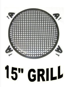15 Inch Waffle Speaker Subwoofer with Metal Grills, Clips & Screws - High Power Bass for DJ, Car Audio & Home Theater Systems