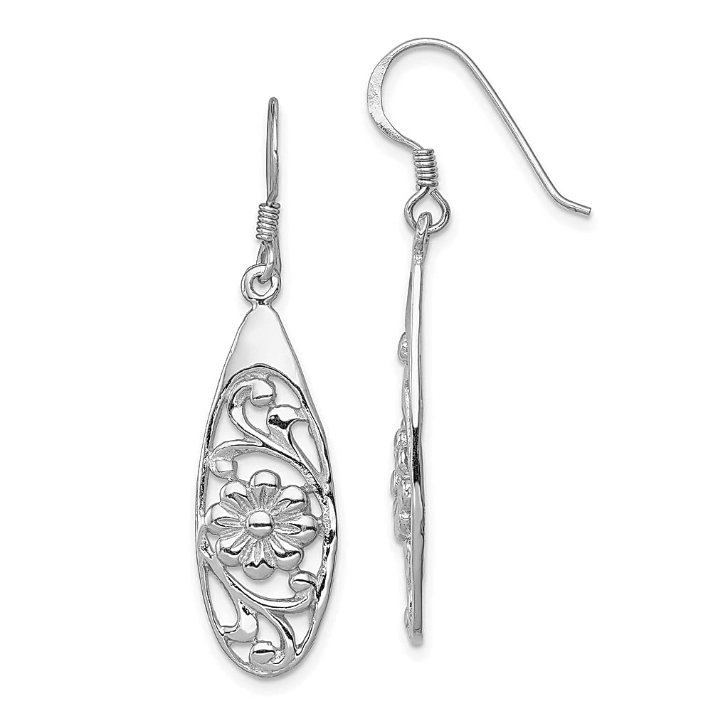 925 Sterling Silver Flower Dangle Earrings for Women - Elegant Drop Earrings Gardening Jewelry Gift for Her - Perfect for Weddings, Parties & Everyday Wear