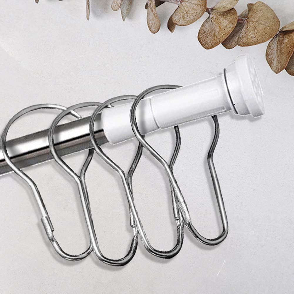 ReNext 12-Pack Metal Shower Curtain Rings Hooks - Durable Rustproof Bathroom Accessories for Shower Curtains, Liners, and Fabric Panels (Perfect for Home, Hotel, Apartment Bathroom Decor)