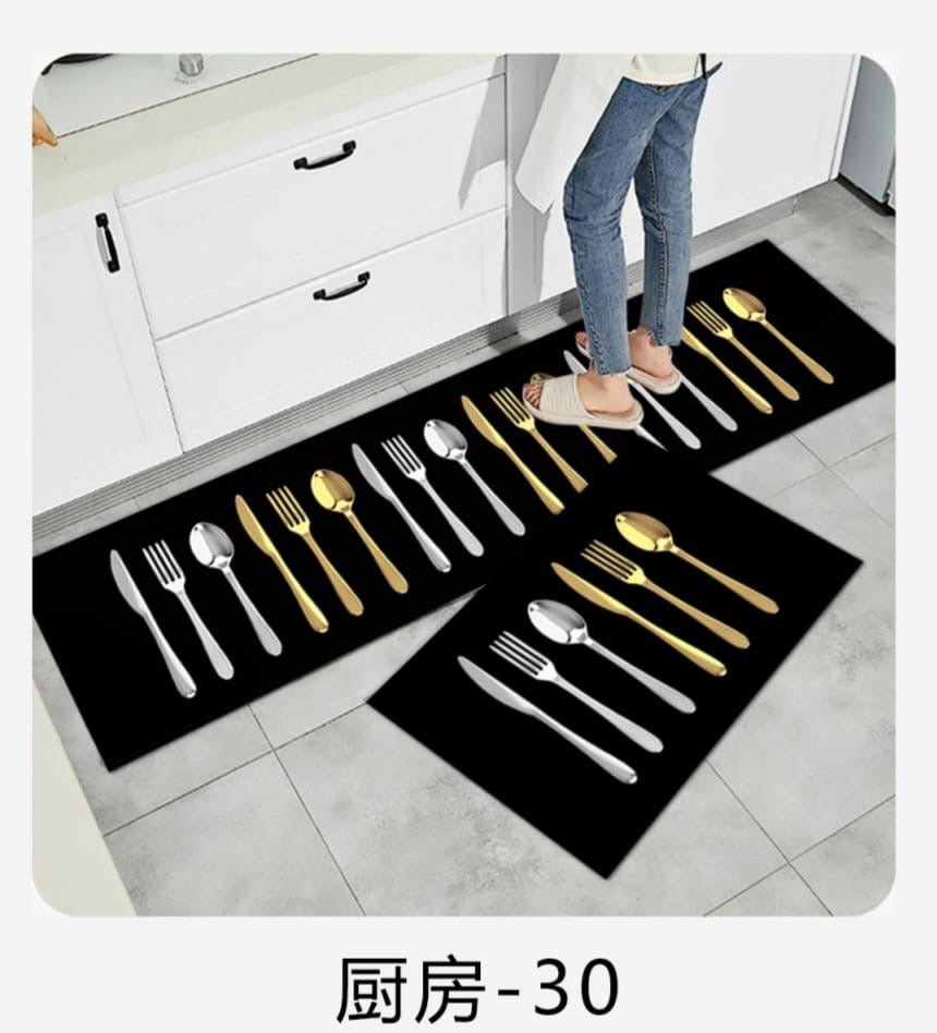 Non-Slip Kitchen Floor Mat Set #002 - Waterproof & Comfortable Standing Mats for Cooking, Dishwashing & Home Use