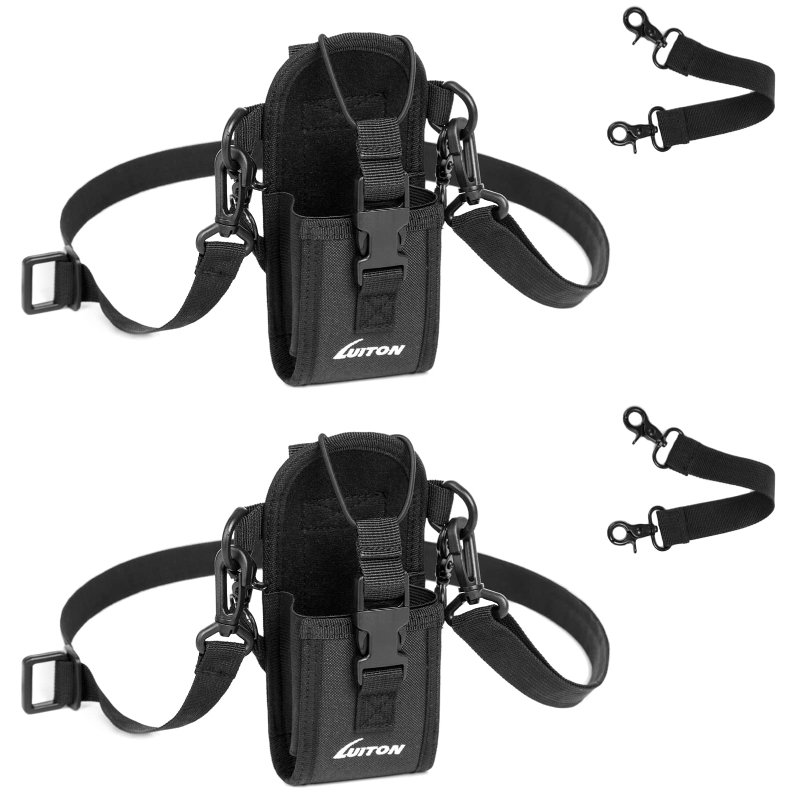 Firefighter Radio Holster & Shoulder Strap Bundle (2-Pack) - Secure EMT EMS Two-Way Radio Holder with Anti-Sway Strap for Walkie Talkies & Scanners - Perfect for Emergency Response & Outdoor Adventures