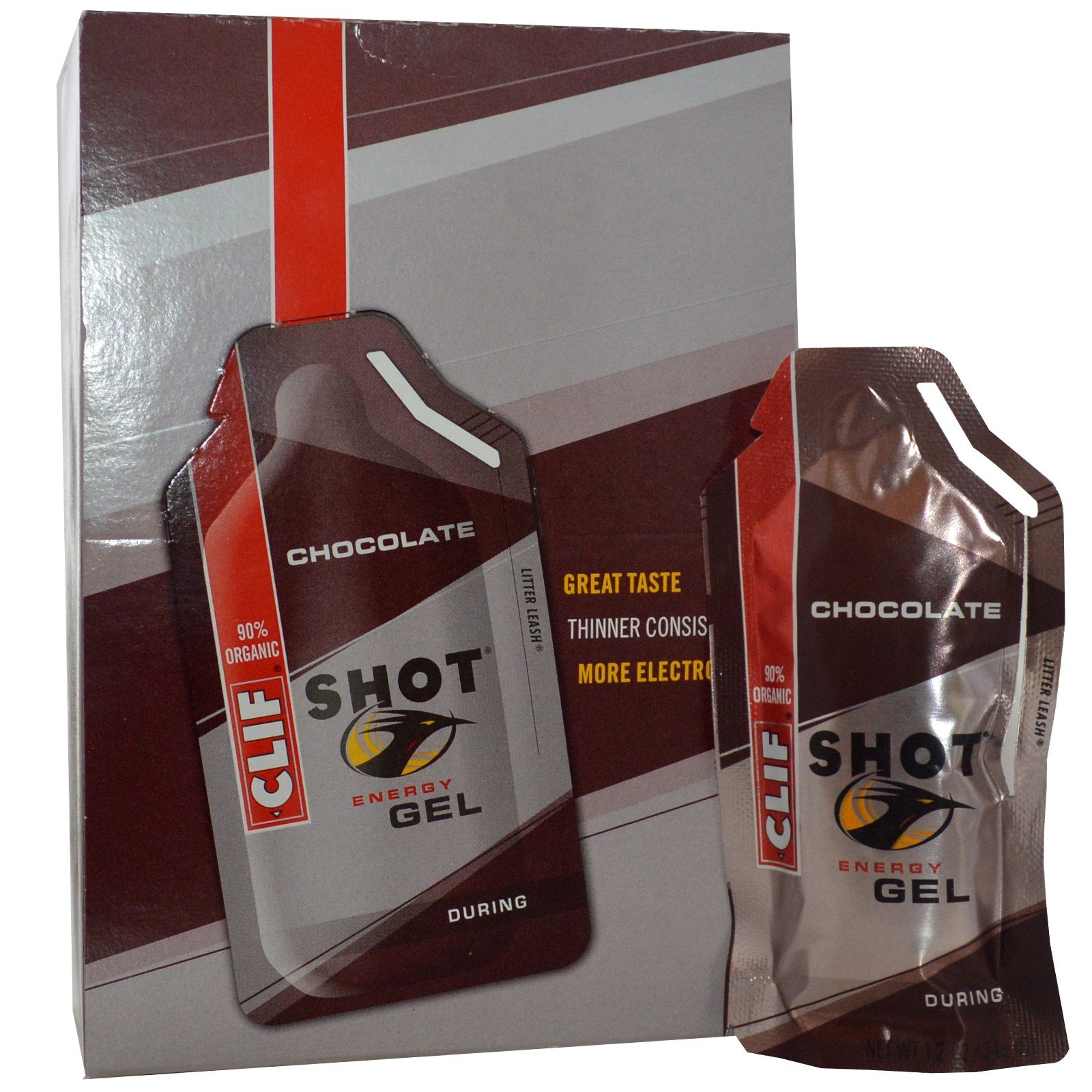 Clif Bar Chocolate Energy Gel - 24 Pack - High Protein Energy Snack for Runners, Cyclists & Hikers - On-the-Go Nutrition for Outdoor Activities