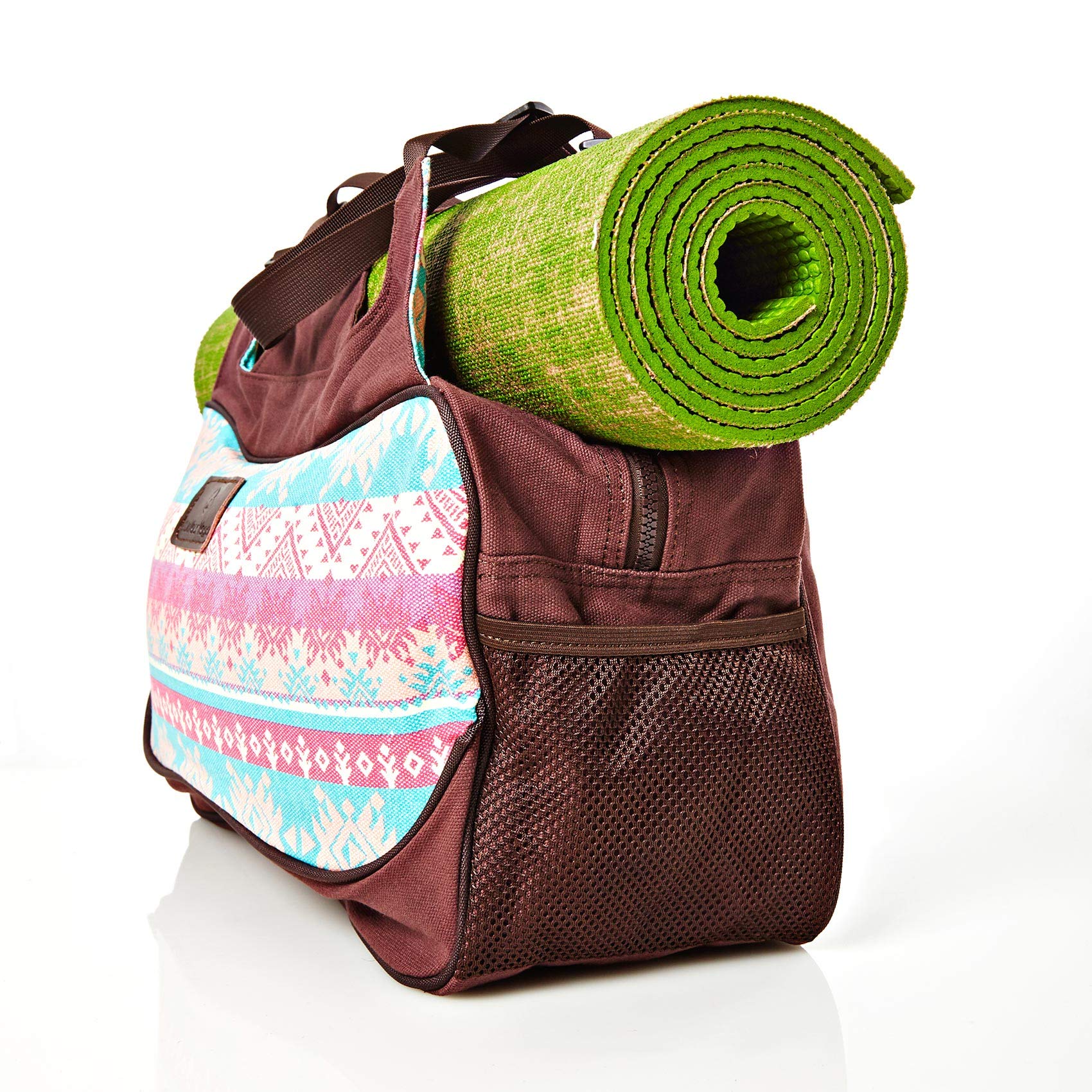 Extra Large Full-Zip Yoga Mat Tote Bag with Multi-Pockets - Gym & Pilates Storage Carrier for Sports Equipment by Vimalaa | Perfect for Yoga Classes, Gym Workouts & Travel