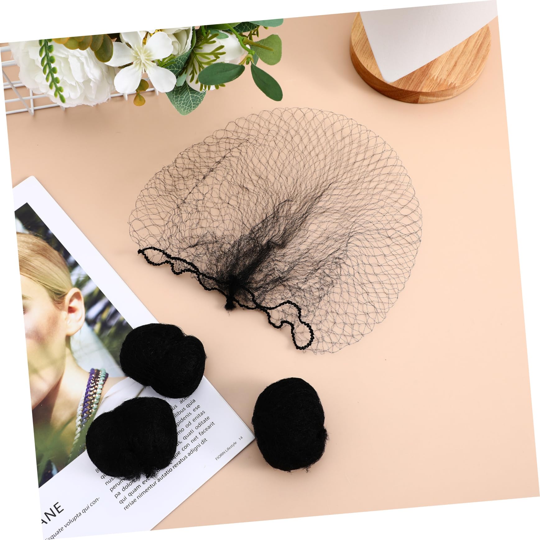 LALAFINA 200pcs Invisible Elastic Mesh Hairnets for Kitchen, Black Hair Nets for Food Service, Durable & Comfortable Hair Covers for Cooking, Baking, and Food Preparation