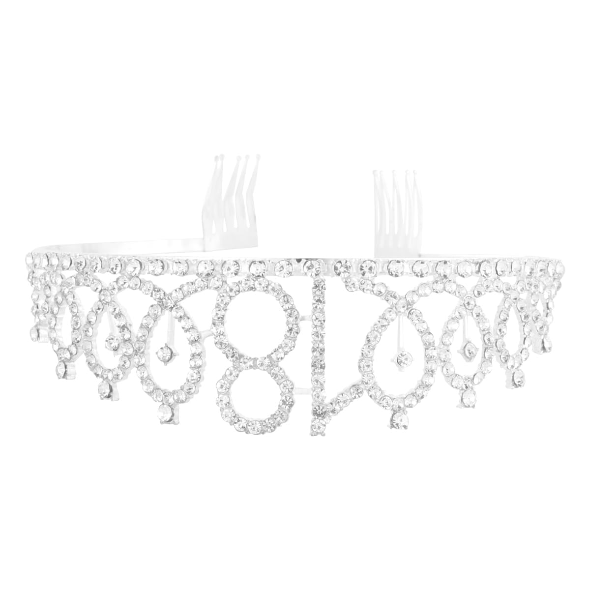 Minkissy 18th Birthday Tiara Crown - Crystal Rhinestone Princess Crown with Comb for Women & Girls - Silver Hair Accessories for Birthday Parties, Sweet 16, Prom & Special Occasions