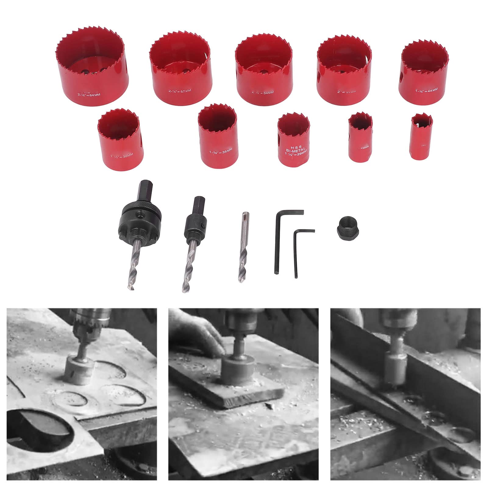 Premium HSS Hole Saw Kit for Metal & Wood - High Speed Steel Drill Bit Set (0.7in to 2.5in) - Professional Metal Cutting Tools for DIY, Construction & Plumbing Projects