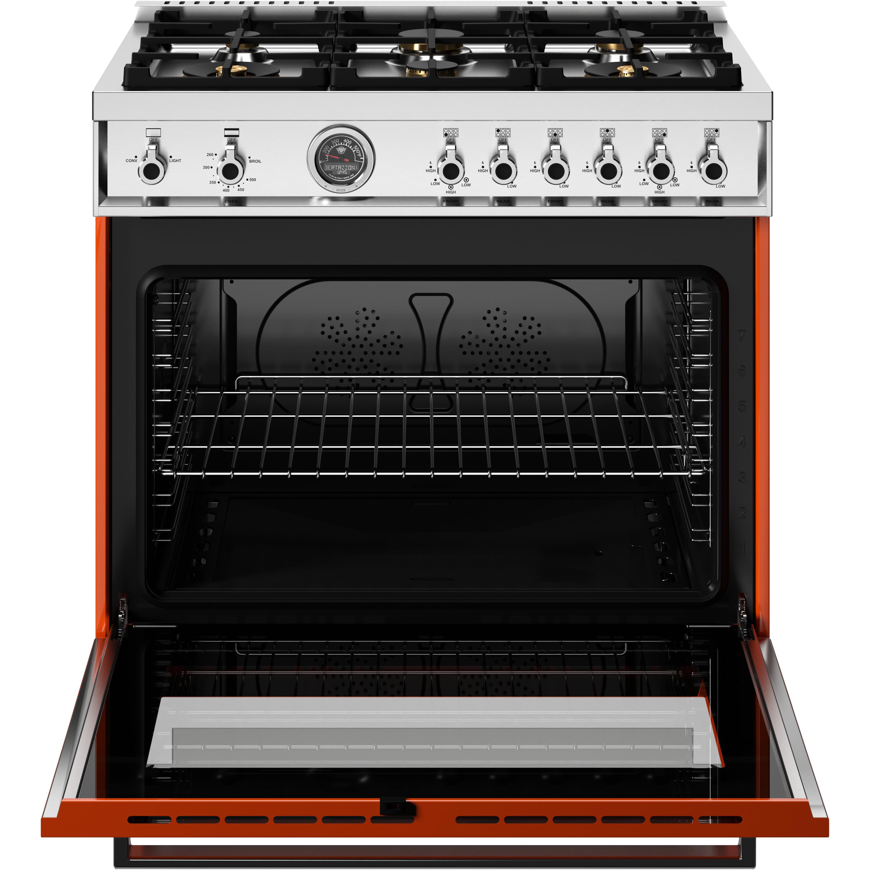 Bertazzoni PRO366BCFGMART 36 Inch Freestanding Gas Range - Professional Style with 6 Burners & Convection Oven - Perfect for Home Chefs & Modern Kitchens