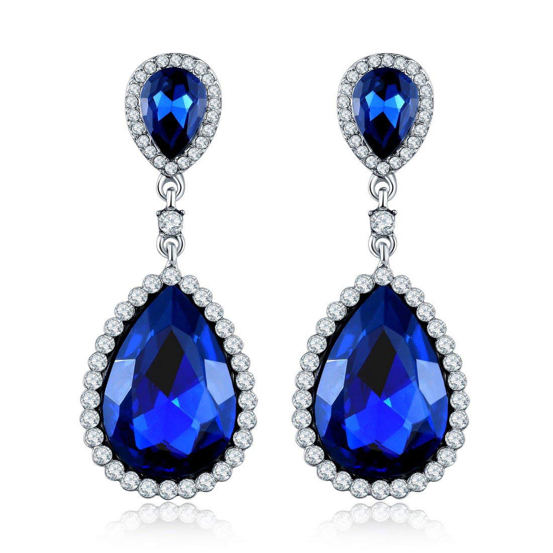 Yellow Chime Crystal Earrings for Women & Girls | Multicolor Stone Silver Tone Drop Dangle Earrings | Oval Shaped Fashion Jewelry | Perfect Birthday & Anniversary Gift for Wife, Girlfriend, Daughter | Great for Parties, Weddings & Special Occasions
