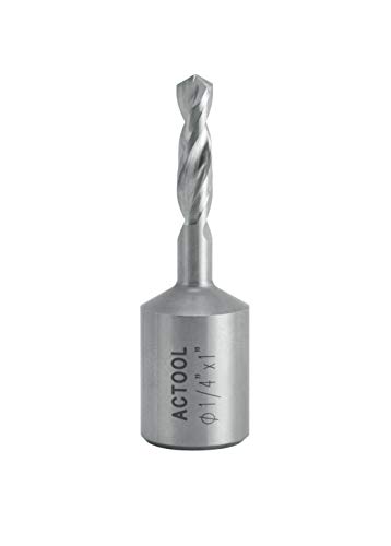ACTOOL 1/4'' Diameter x 1'' Depth HSS Solid Drill Bit with 3/4'' Weldon Shank - High Speed Steel Fully Ground Drill for Metalworking, Woodworking & DIY Projects
