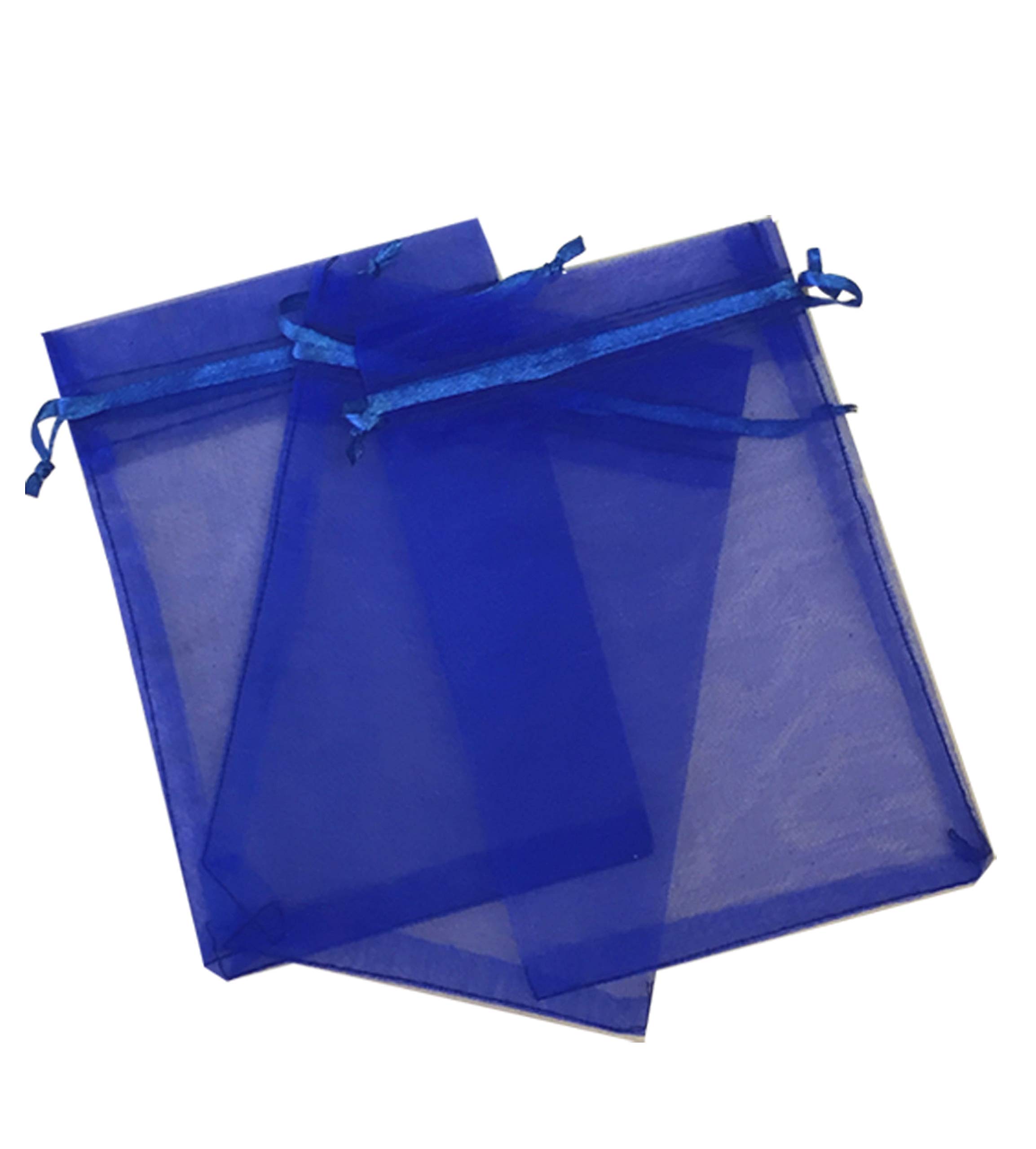 200 Pcs Blue 5x7 Sheer Drawstring Organza Bags - Jewelry Pouches, Wedding Favors, Party Gift Bags for Candy, Gifts & Decorations | Elegant & Reusable | Perfect for Bridal Showers, Baby Showers & Special Events [Kyezi Design and Craft]