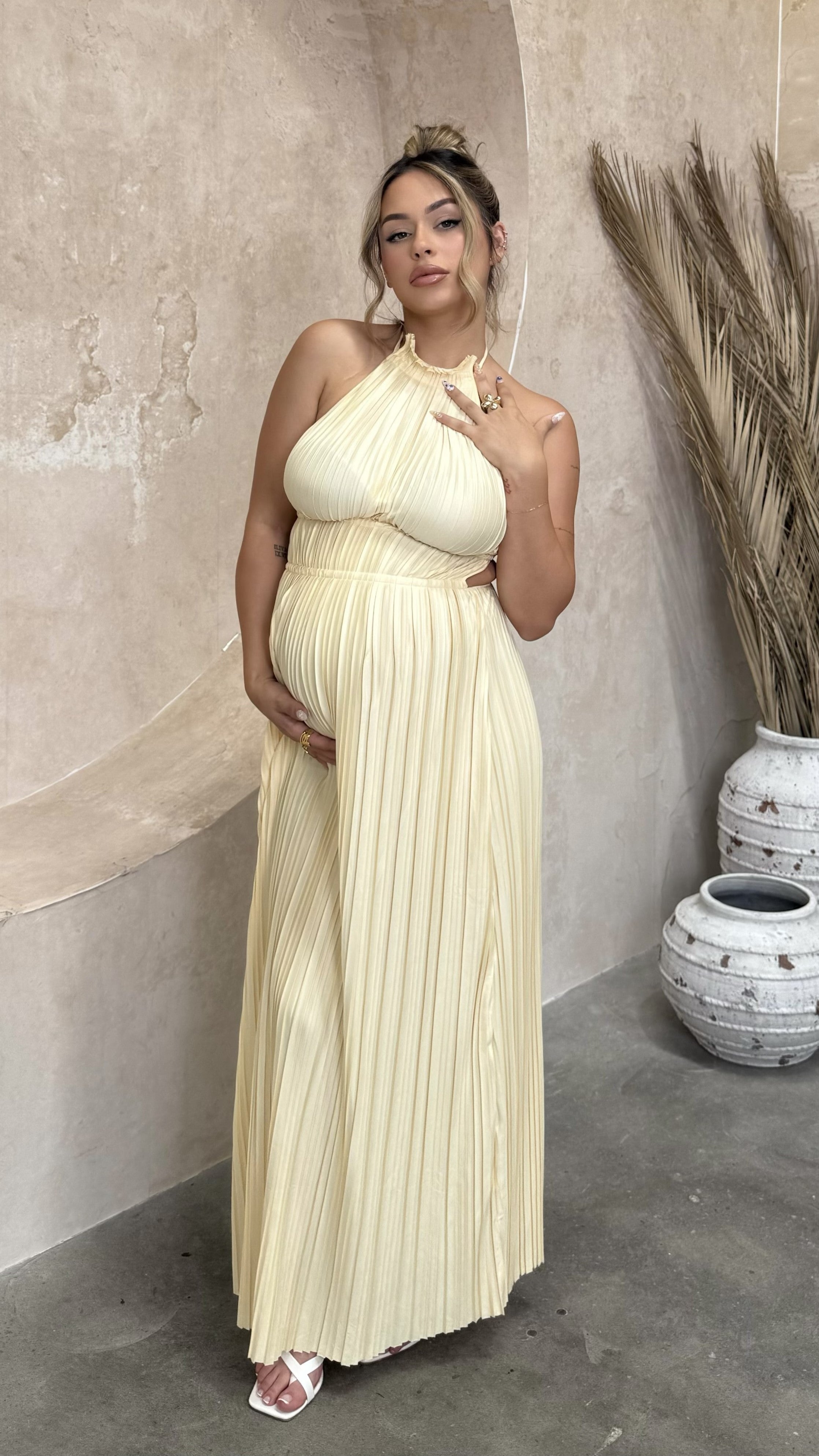 Frances Women's Maxi Dress - Flowy Long Summer Dress in Yellow | Perfect for Beach, Vacation & Casual Outings