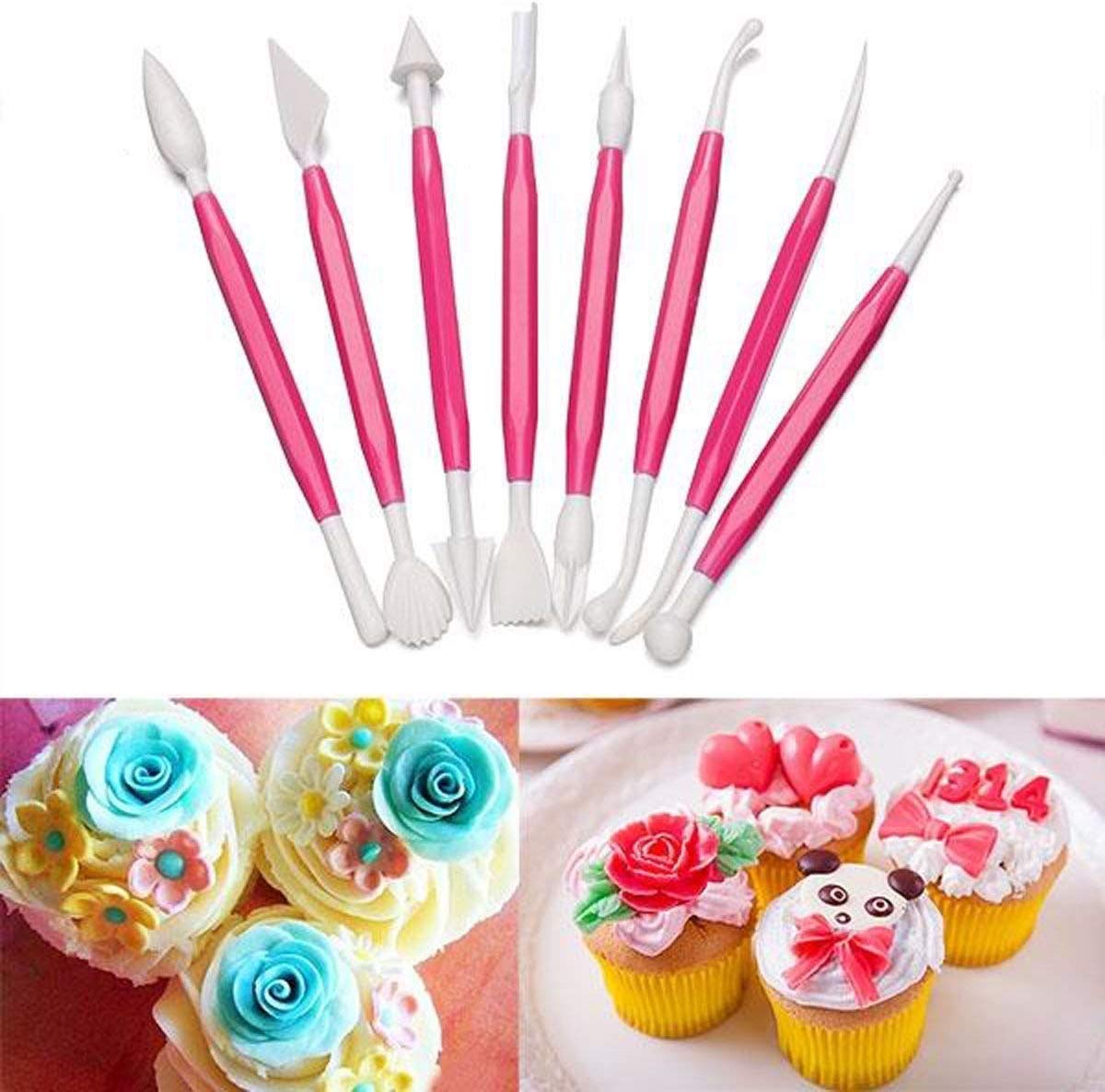 8-Piece Fondant Cake Decorating Tool Set - 16 Flower Patterns for Sugar Craft & Clay Modeling - Perfect for Wedding, Birthday & DIY Cake Decorating