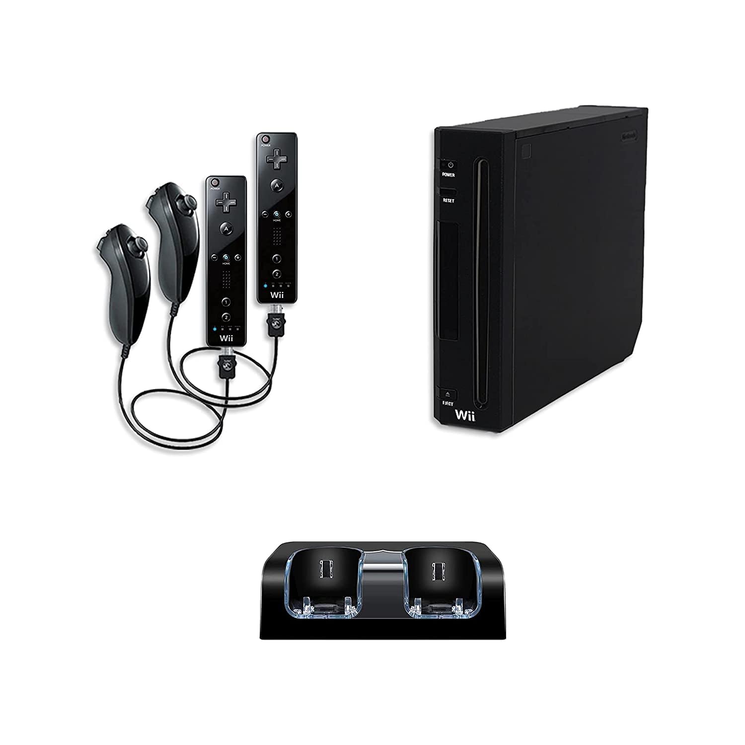 Refurbished Nintendo Wii Black Premium Bundle - Complete Gaming Console with Motion Controller for Family Fun & Entertainment