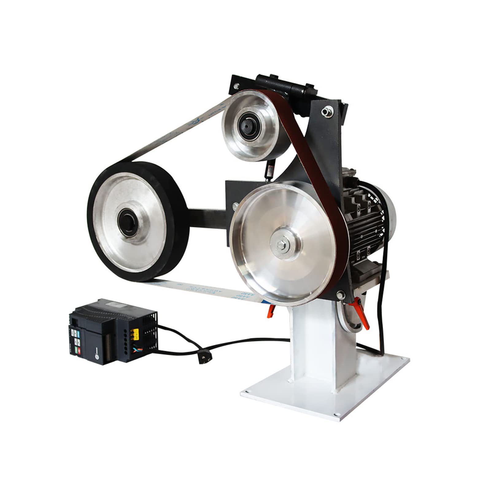 2HP Variable Speed Belt Sander & Knife Grinder - Vertical/Horizontal Industrial Belt Machine with 3 Grinding Wheels & Frequency Conversion (110V) - Perfect for Metalworking, Woodworking & Blade Sharpening