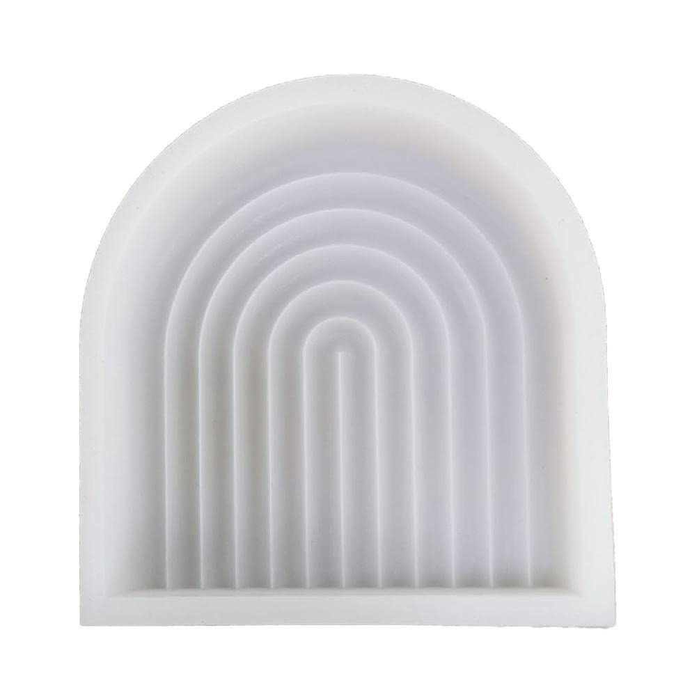 Rainbow Half Oval Silicone Coaster Mold - DIY Epoxy Resin Casting Tray for Faux Agate Slice, Cup Mats & Fruit Dishes - Perfect for Home Decor, Party Serving & Craft Projects