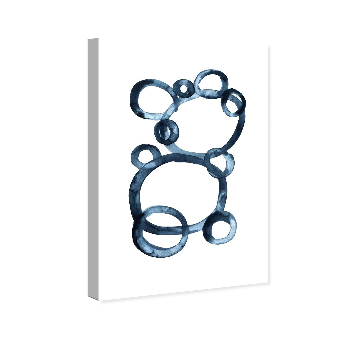 Bear Bubbles Modern Baby Bear Fingerpainted Art - Contemporary White Canvas Wall Print for Nursery & Boys Room Decor - Perfect for Baby Showers, Kids Bedrooms & Playroom Wall Art