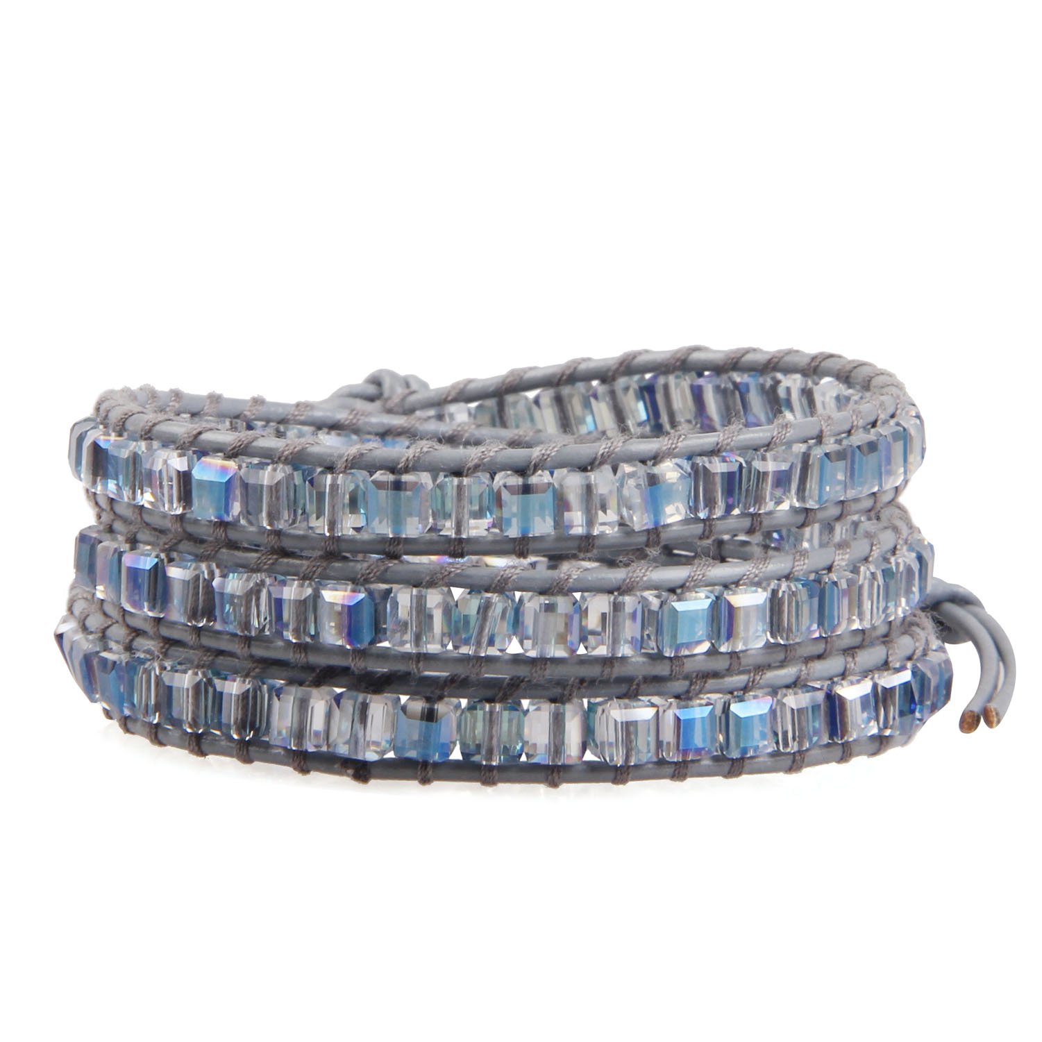 Handmade Leather Wrap Bracelet with Shell & Turquoise Beads - 3-Layer Boho Chic Bangle Jewelry for Women - Perfect for Festival, Beach & Everyday Wear