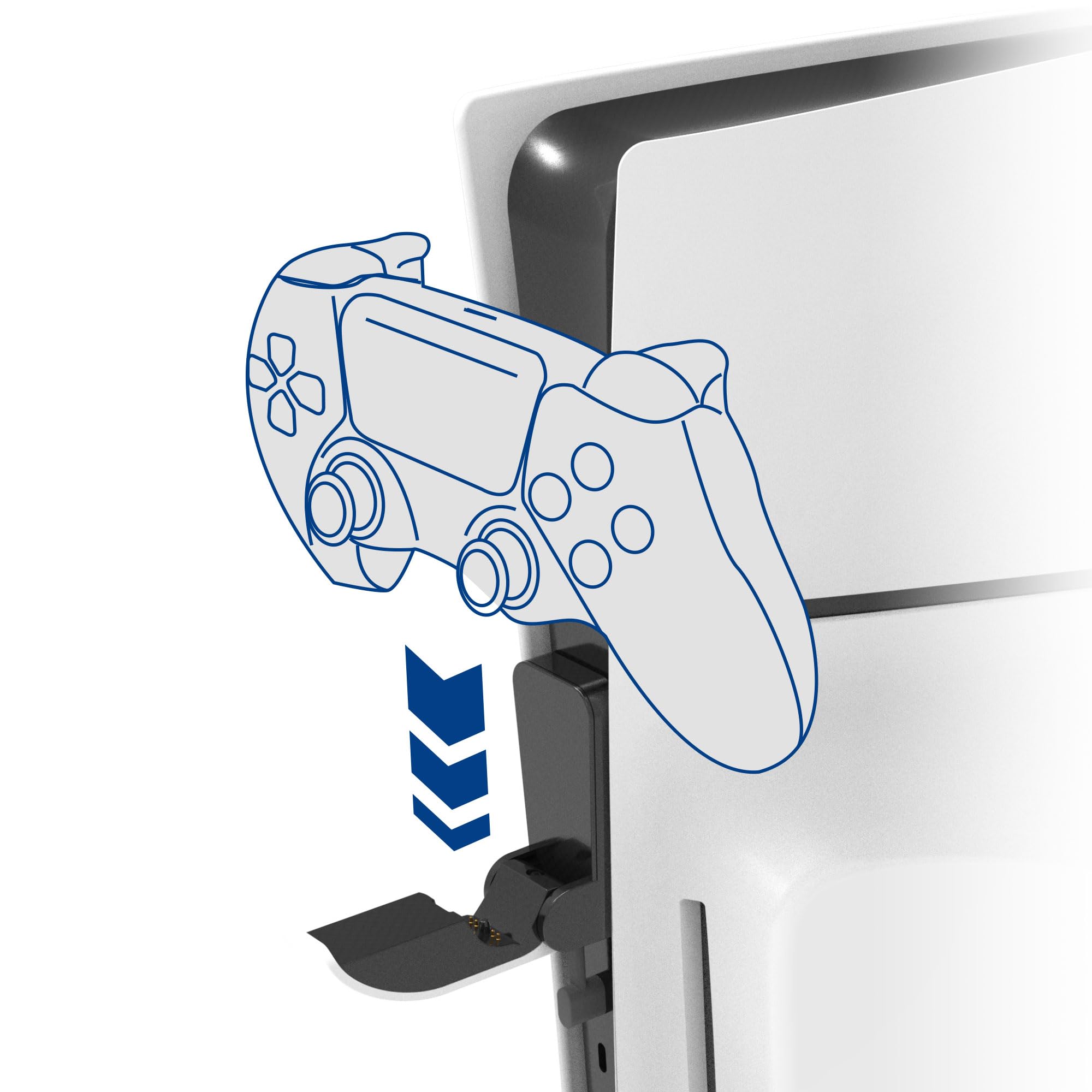 DualSense & Edge Controller Charging Stand for PS5 Slim - Compact & Fast Charging Dock for PlayStation 5 Accessories - Perfect for Gaming Setup & Nightstand Organization