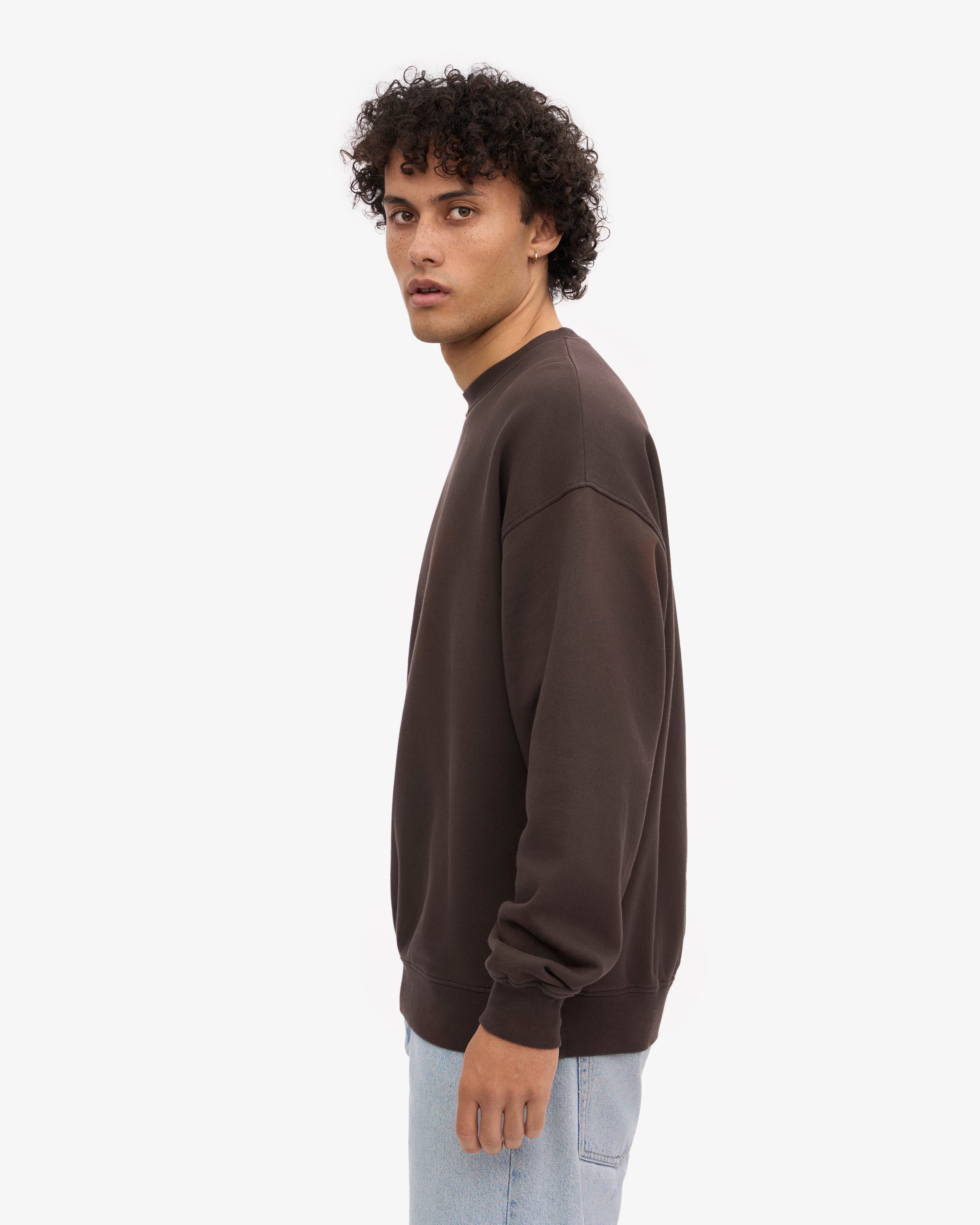 Organic Oversized Crewneck Sweatshirt - Coffee Brown | Soft & Comfortable Pullover for Men & Women | Perfect for Casual Wear, Lounging & Outdoor Activities