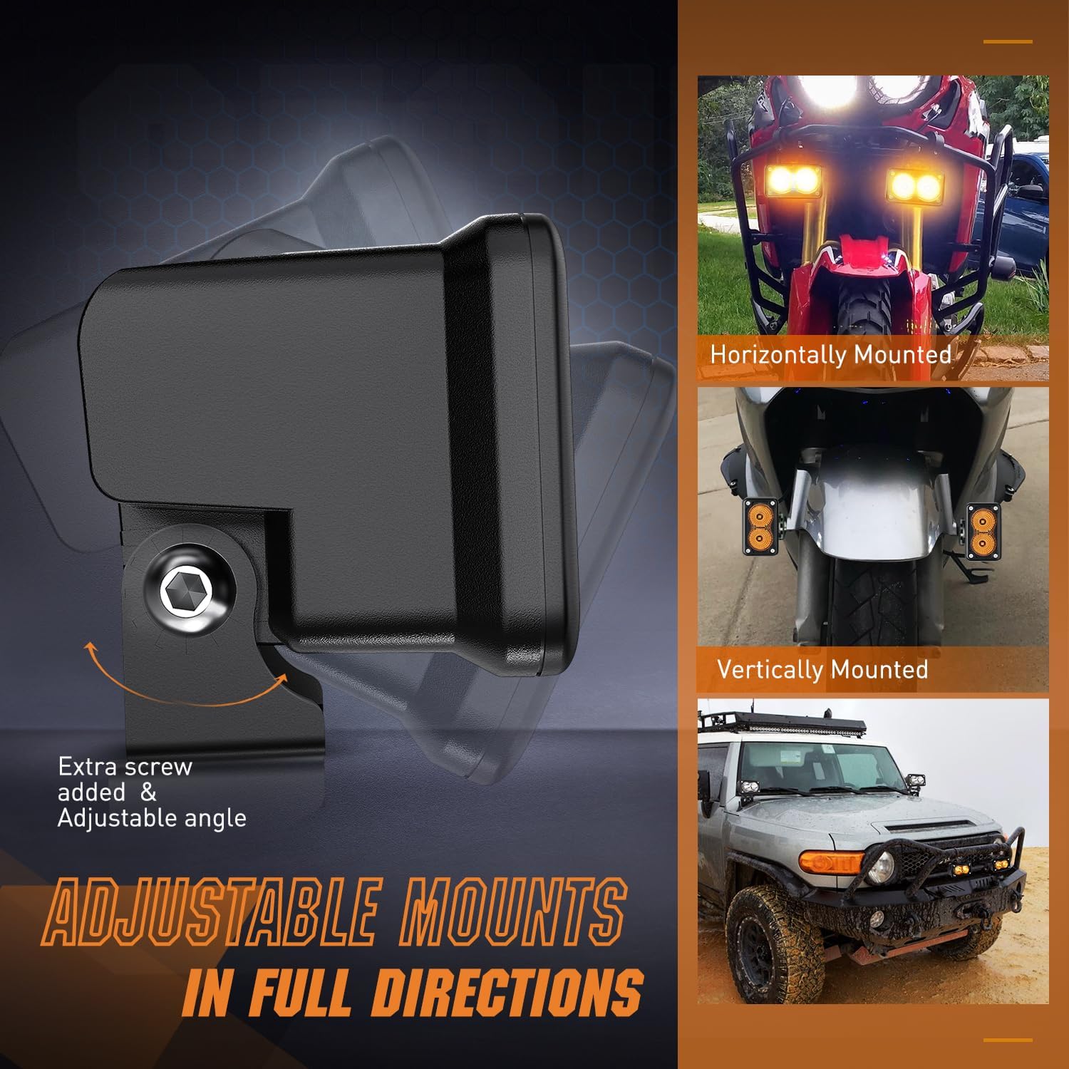 3 Inch 1070LM Amber DRL Flood LED Pods (Pair) - 18AWG DT Wire - Off-Road Lighting for Trucks, ATVs, UTVs & Boats - Waterproof Fog Lights for Outdoor Adventures