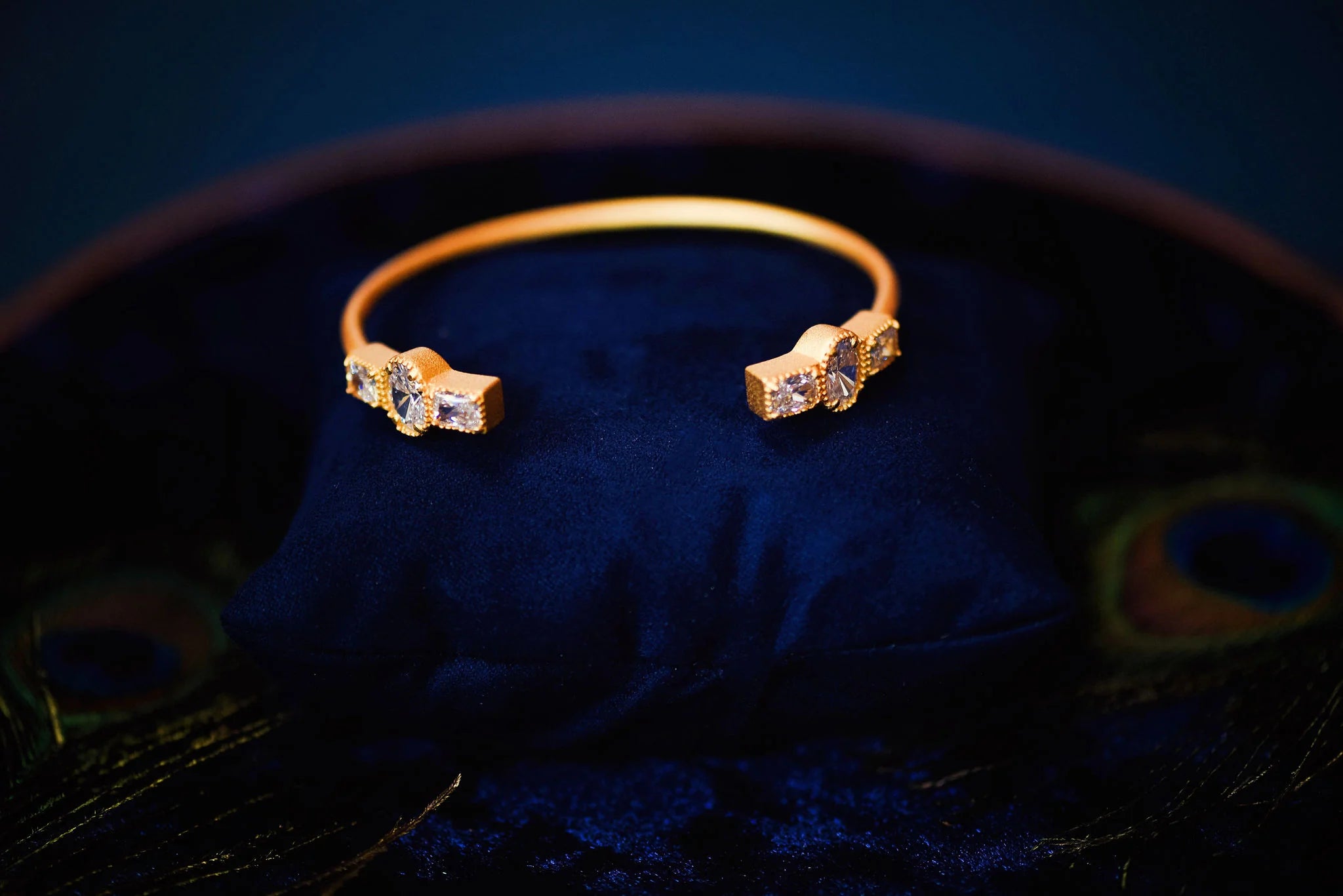 Elegant Caroline Cuff Bracelet with Genuine CZ Stones - Perfect for Weddings, Parties & Special Occasions | Stylish Women's Jewelry Gift Idea
