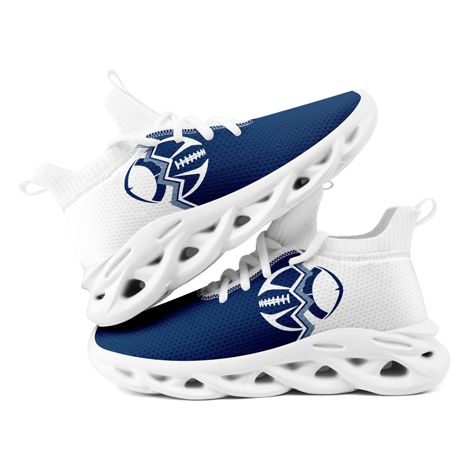 Custom Blue & White Indiana Maxsoul Sneakers - Personalized Basketball Shoes FN030A D028017 (Size 23) - Perfect for Streetwear Fashion & Court Performance