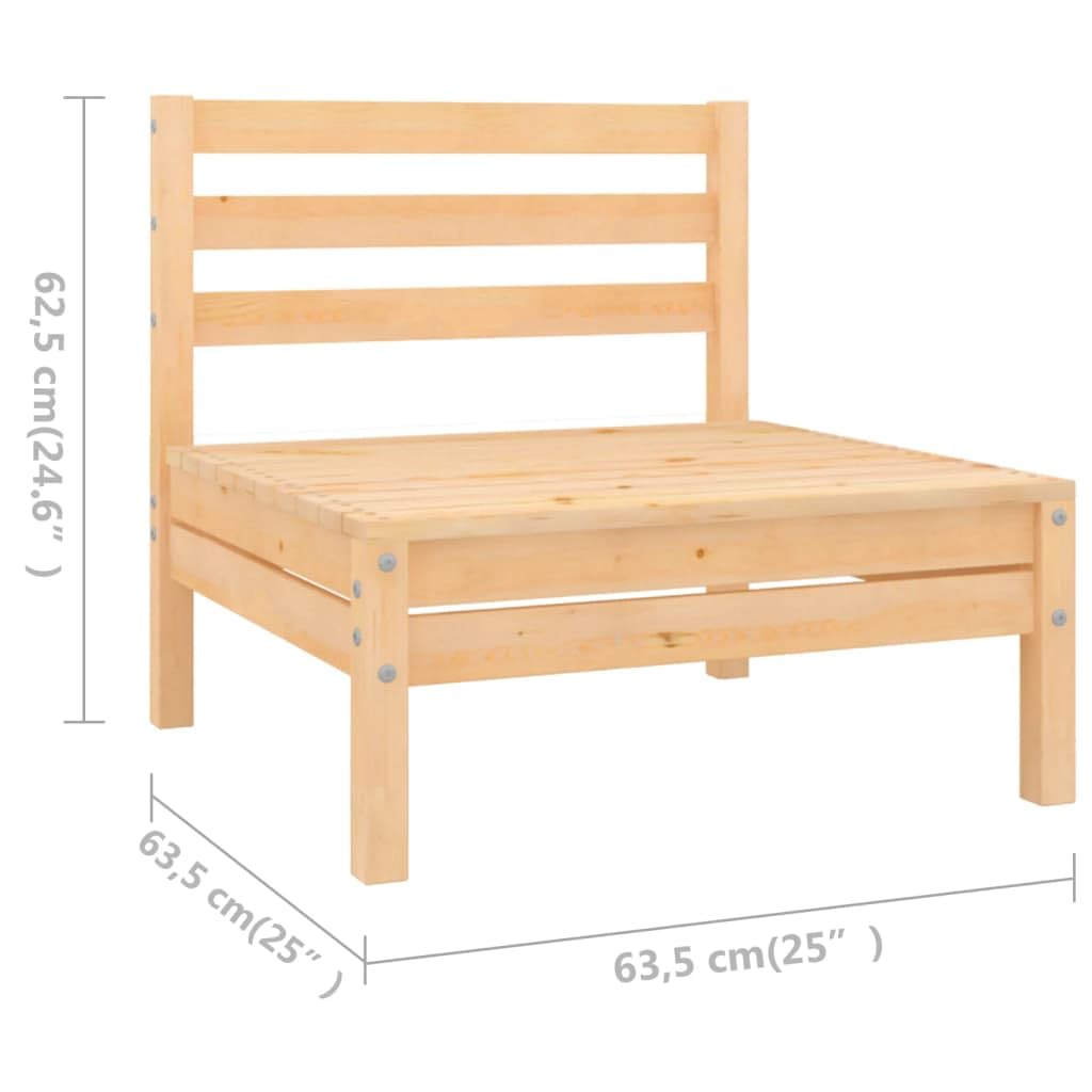 vidaXL 6-Piece Solid Pinewood Patio Lounge Set - Modular Rustic Design, Weather-Resistant Outdoor Garden Furniture for Backyard, Poolside & Terrace Relaxation