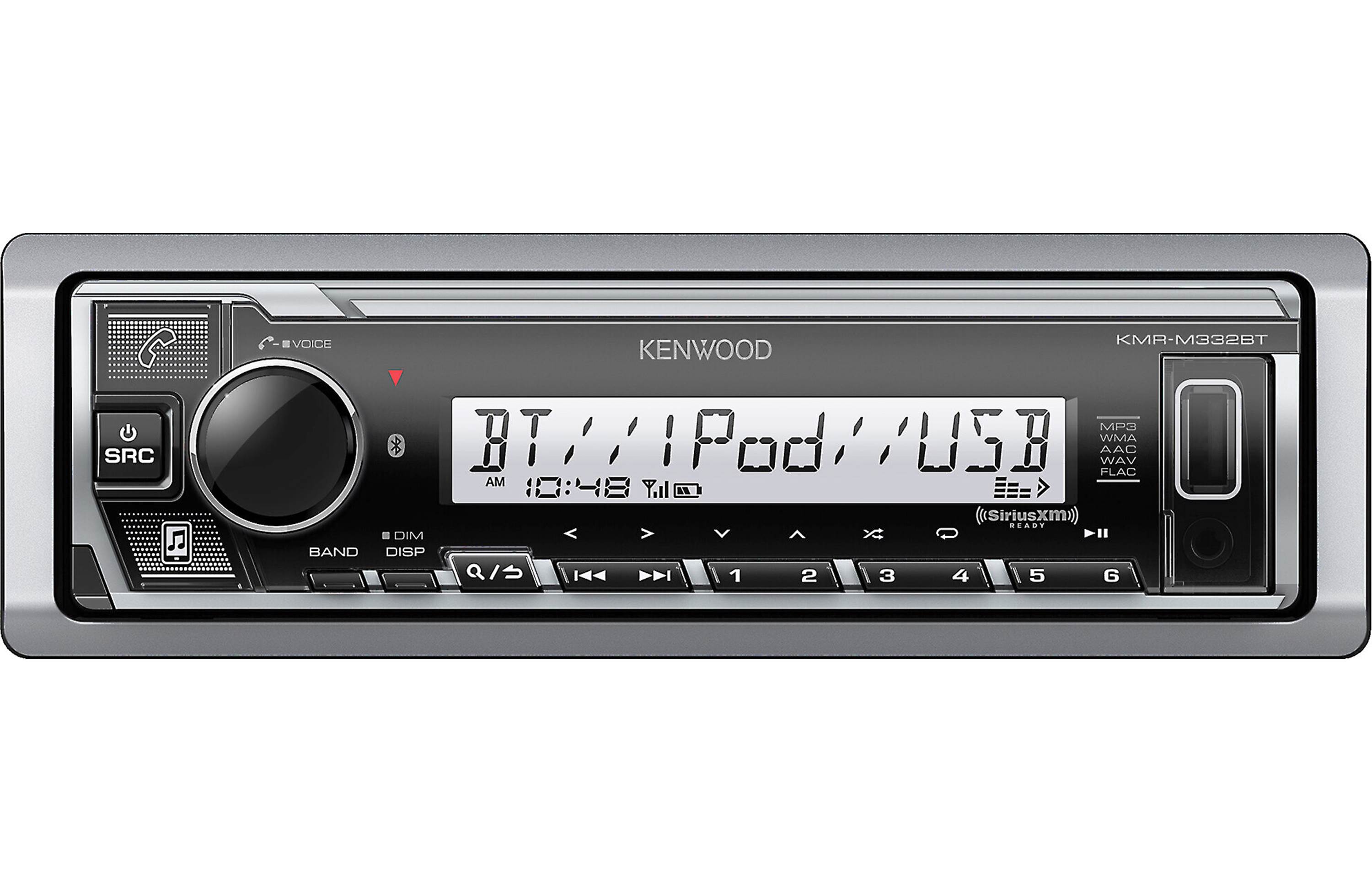 Kenwood KMR M332BT Marine Digital Media Receiver with Bluetooth - Waterproof Boat Stereo System for Boats, Yachts & Marine Vehicles | Perfect for Outdoor Water Activities & Entertainment