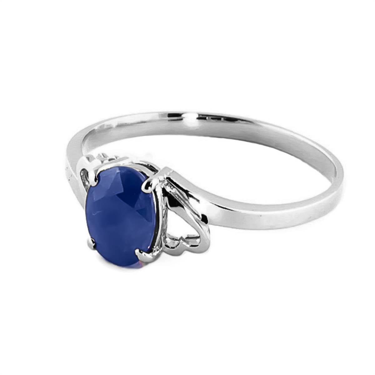 1 Carat 14K Solid White Gold Ring with Natural Sapphire - Elegant Engagement & Wedding Band for Women, Perfect for Proposals, Anniversaries and Special Occasions
