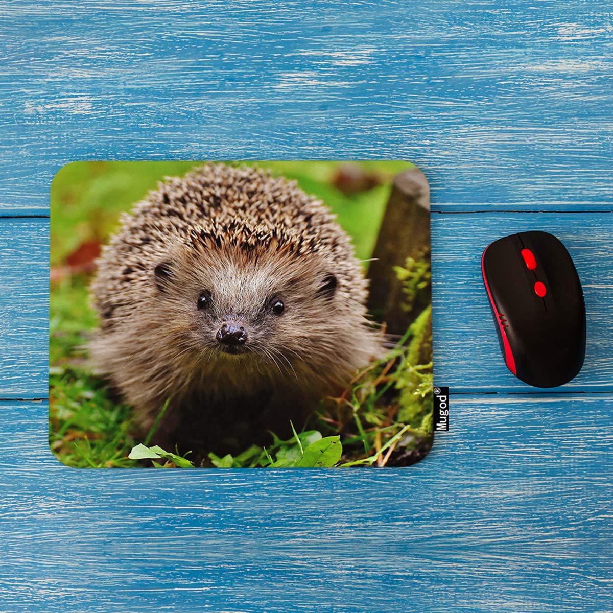 Fluffy Hedgehog Mouse Pad - Non-Slip Rubber Gaming Mouse Mat for Computer & Laptop (7.9x9.5 Inches) - Cute Farm Animal Desk Decor for Office, Gaming Setup & Home Workspace