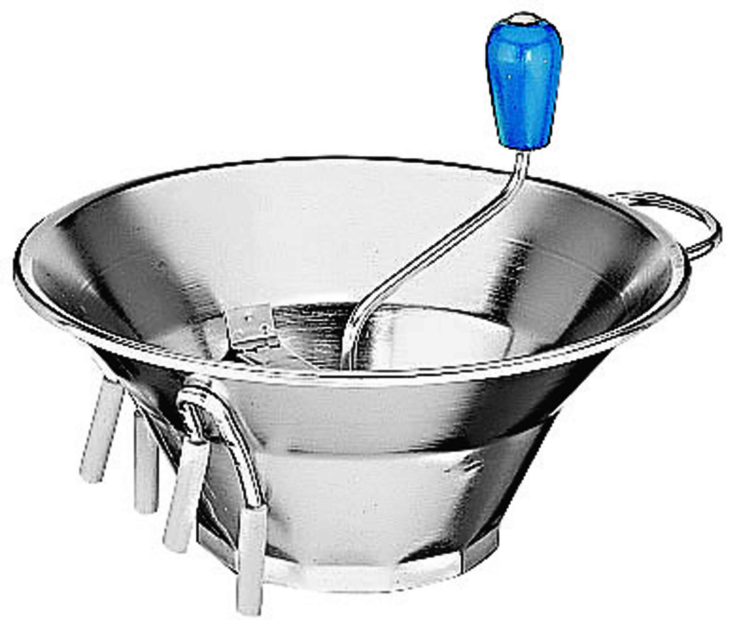World Cuisine 5 Quart Stainless Steel Food Mill with 3 Interchangeable Blades - Perfect for Pureeing, Mashing & Straining Fruits, Vegetables & Soups in Professional & Home Kitchens