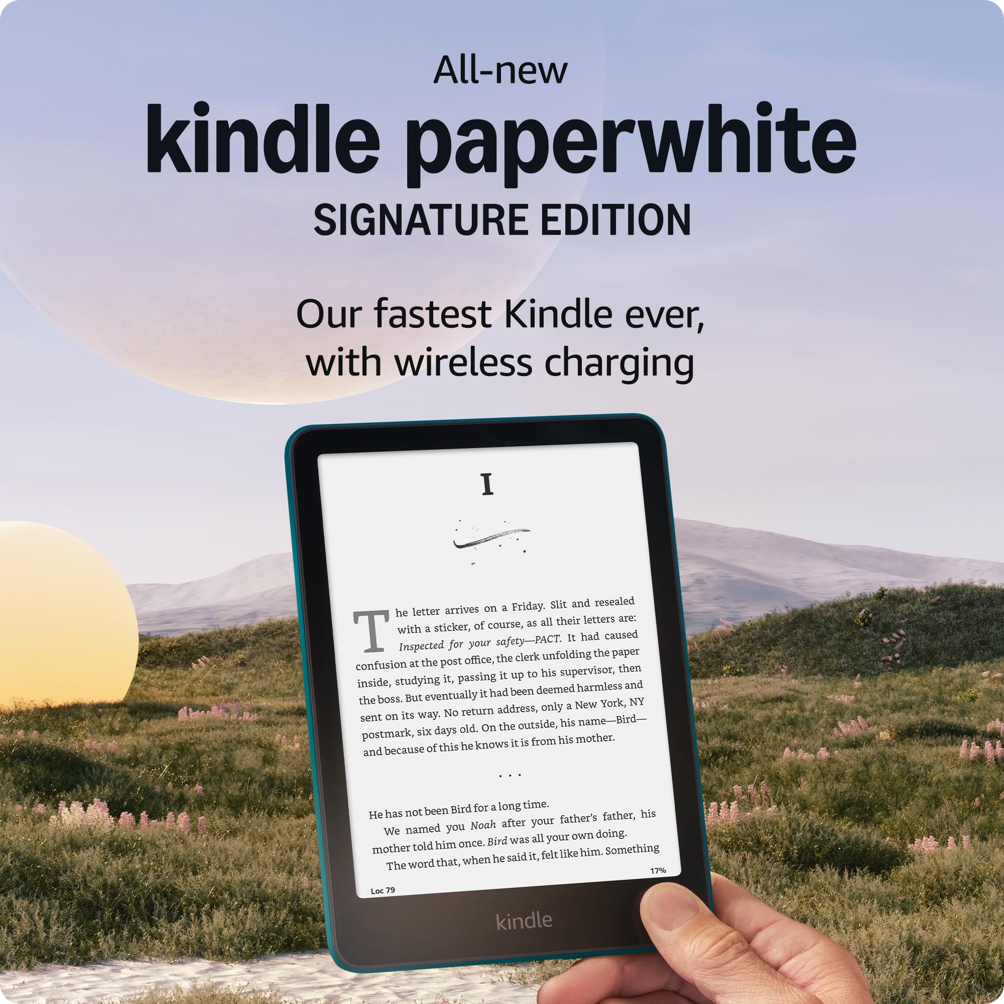 All-New Amazon Kindle Paperwhite Signature Edition Essentials Bundle - 32GB E-Reader with Jade Fabric Cover & Wireless Charging Dock - Perfect for Reading, Travel, and Gifts