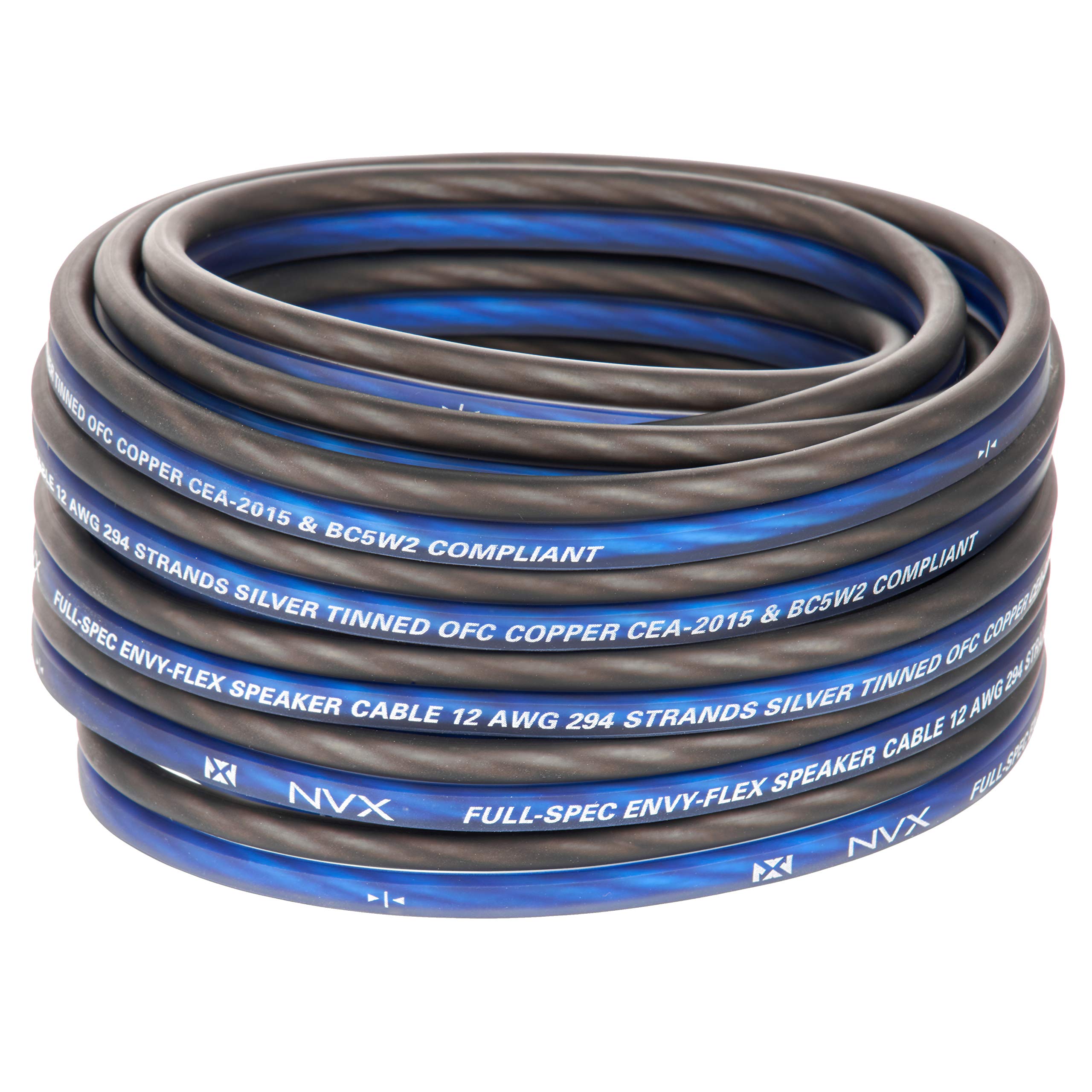 NVX XWS1625 25ft Professional Grade 16 Gauge OFC Speaker Wire - True Spec EnvyFlex for Home Theater & Car Audio Systems