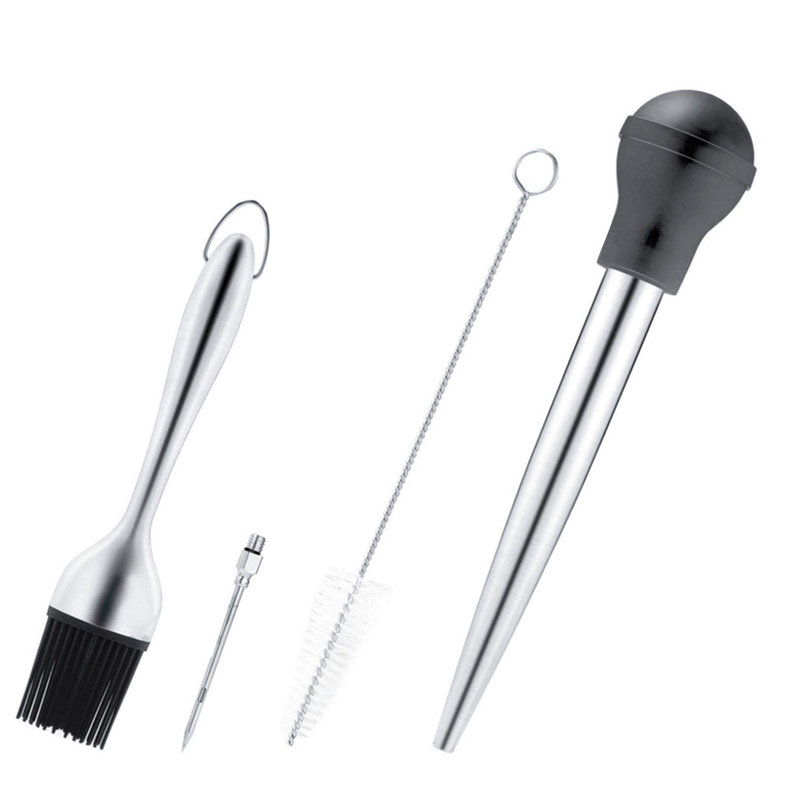 21-Day Fix Containers with Pump Tool - Stainless Steel BBQ Seasoning & Cleaning Brush for Kitchen, Dining & Bar Storage