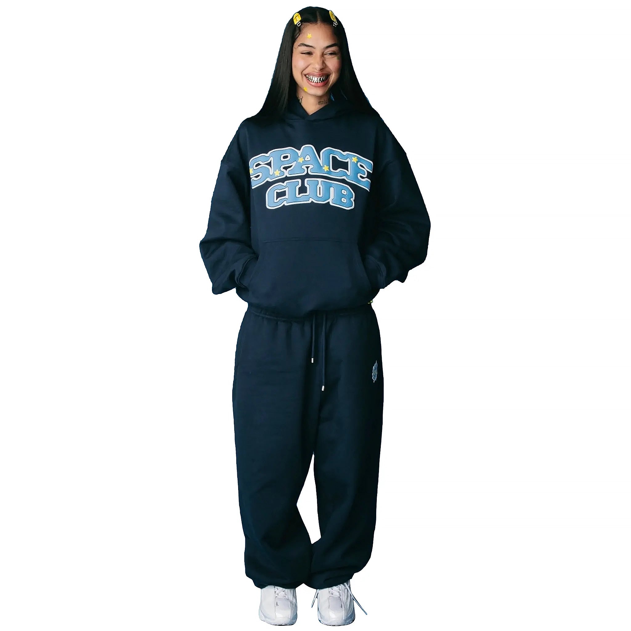 Broken Planet Space Club Outerspace Blue Hoodie - Trendy Streetwear Pullover for Men & Women | Perfect for Casual Wear, Gym, and Outdoor Activities