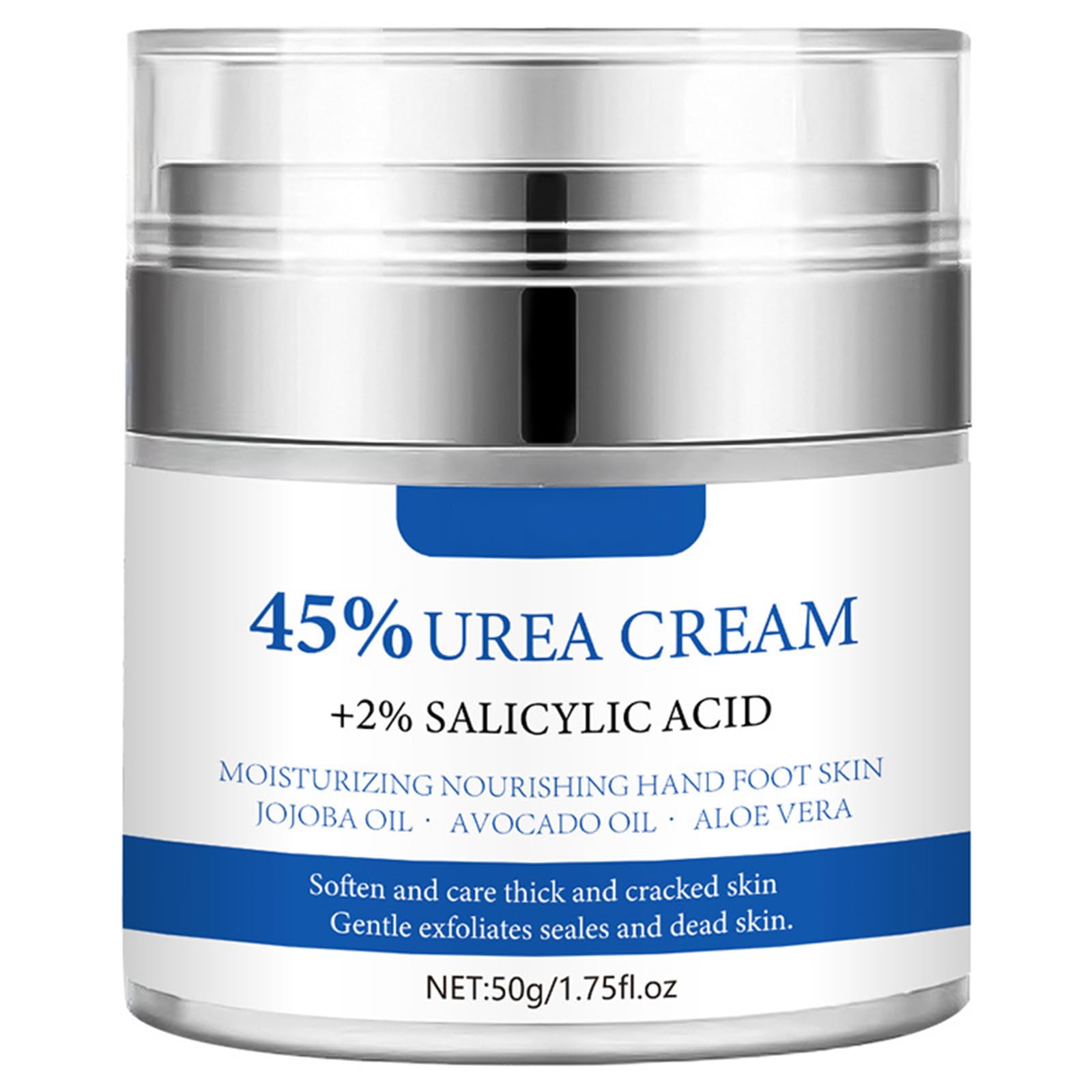 45% Urea Cream with 2% Salicylic Acid - Intensive Callus Remover & Foot Moisturizer for Dry Cracked Feet, Hands, Elbows & Knees | Softens Skin, Exfoliates Dead Cells | Perfect for Pedicures, Cracked Heel Treatment & Daily Foot Care Routine