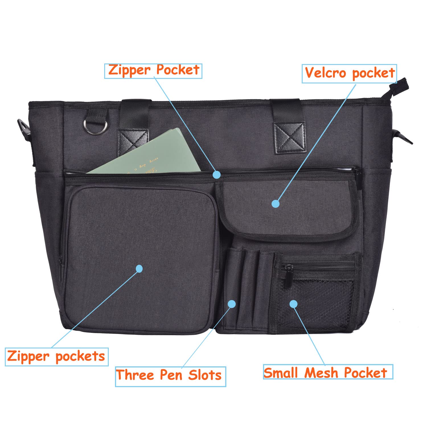 Professional Nurse Tote Bag for Work - Multi-Pocket Medical Clinical Teacher Bag - Perfect for Hospital Shifts, Nursing School & Healthcare Professionals