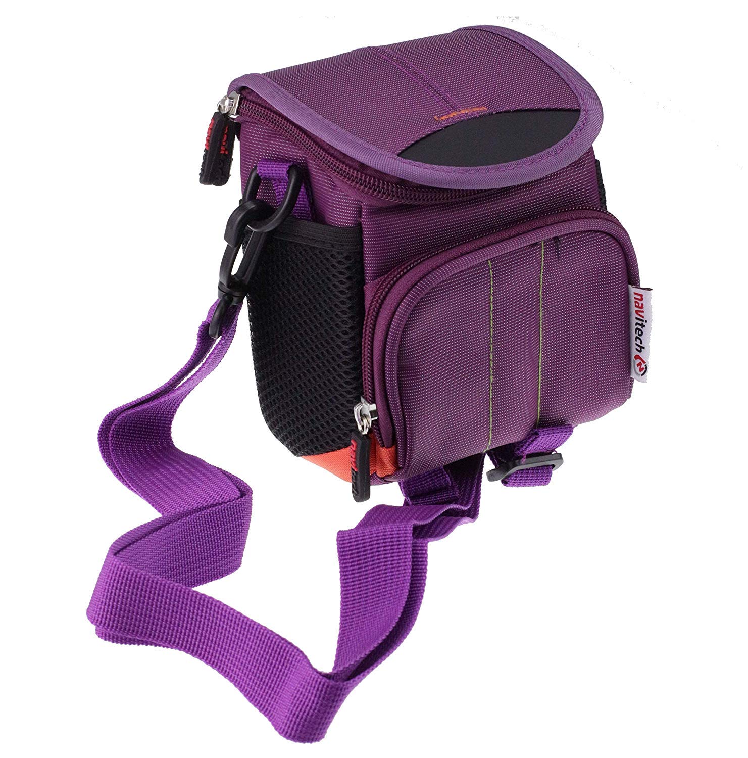 Navitech Purple Digital Camcorder Case Bag for Canon Vixia HF W10 - Waterproof Protective Cover with Adjustable Belt & Shoulder Strap - Perfect for Travel, Outdoor Shooting & Camera Storage