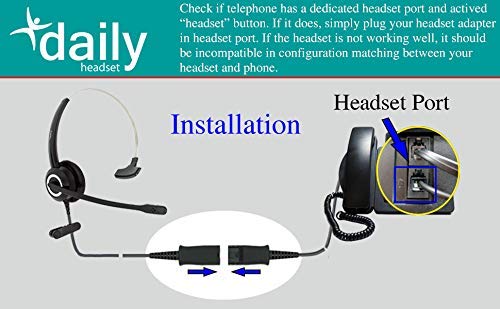 Avaya Headset HD Voice with HIS Adapter - Compatible with Avaya 1600/9600/J100 Series IP Phones - Includes 3.5mm Adapter (Monaural) - Perfect for Office Calls, Customer Service & Remote Work