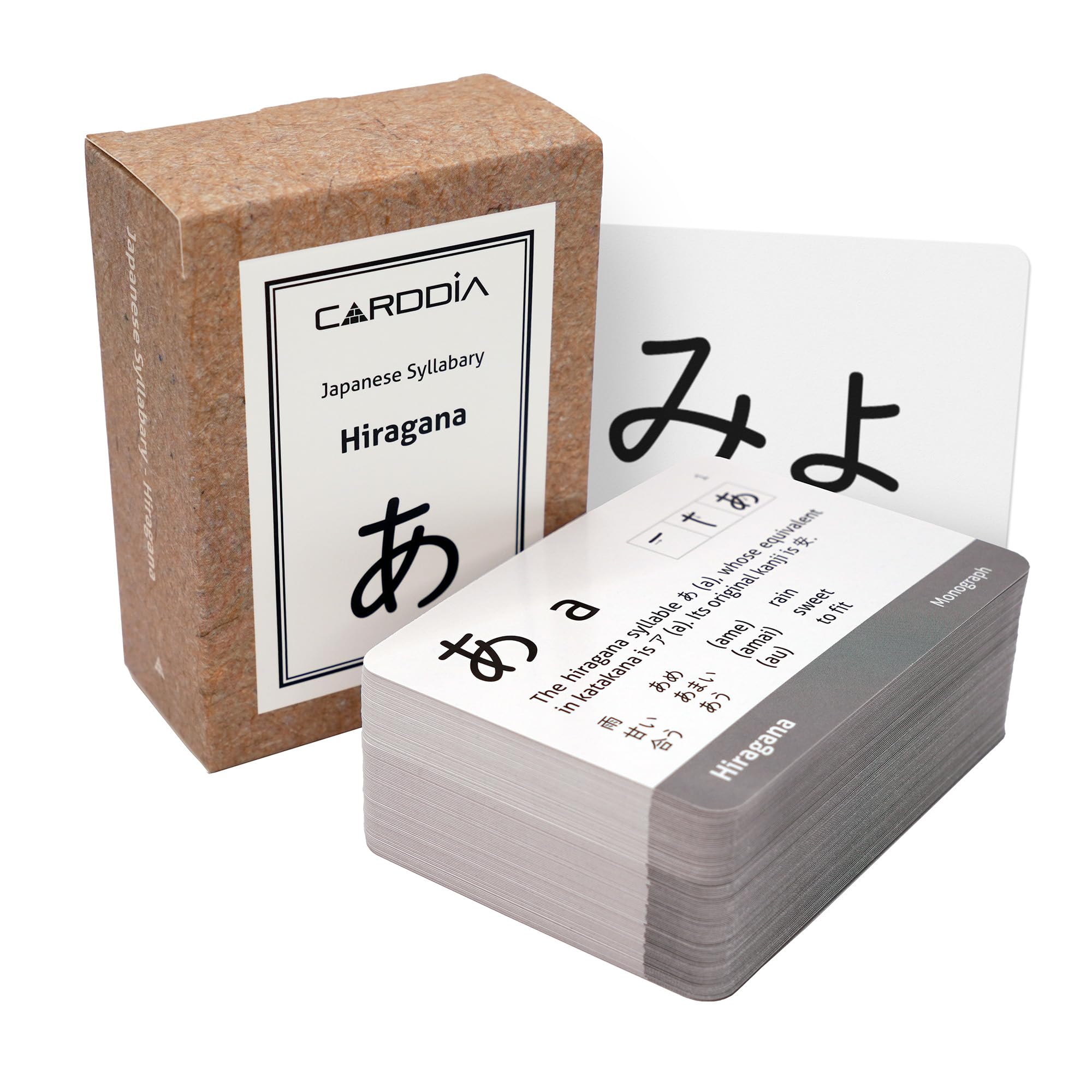 CARDDIA Japanese Hiragana & Katakana Flash Cards with Vocabulary - Beginner Learning Set for Language Study, Travel & Anime Enthusiasts