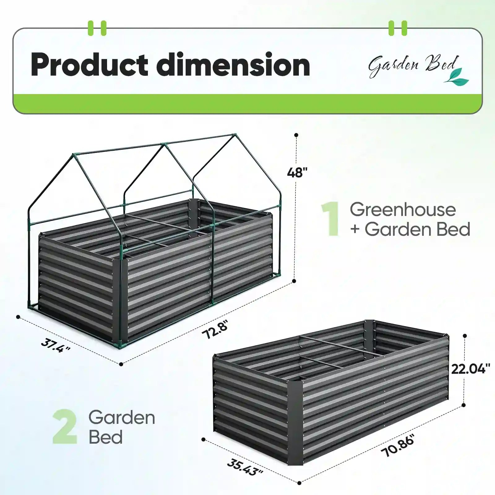 6' x 3' x 2' Galvanized Steel Raised Garden Bed with Cover - Durable Outdoor Planter Box for Vegetables, Flowers & Herbs - Perfect for Backyard, Patio & Urban Gardening