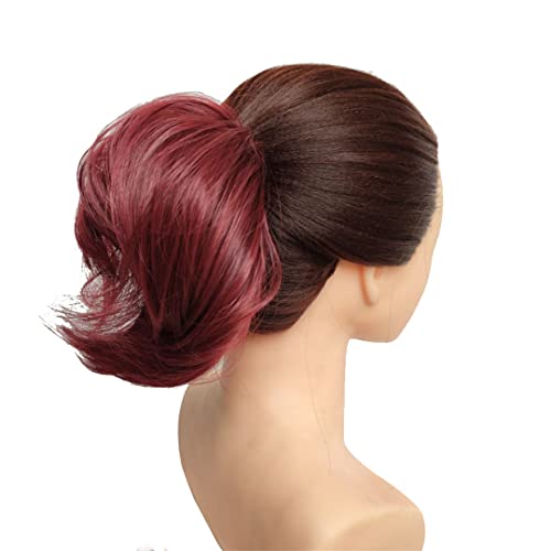 Best Hair Donut Bun Maker for Messy Chignon - Elastic Hair Rope & Synthetic Hair Band (Color S-99j) - Perfect for Updos, Weddings & Everyday Styling