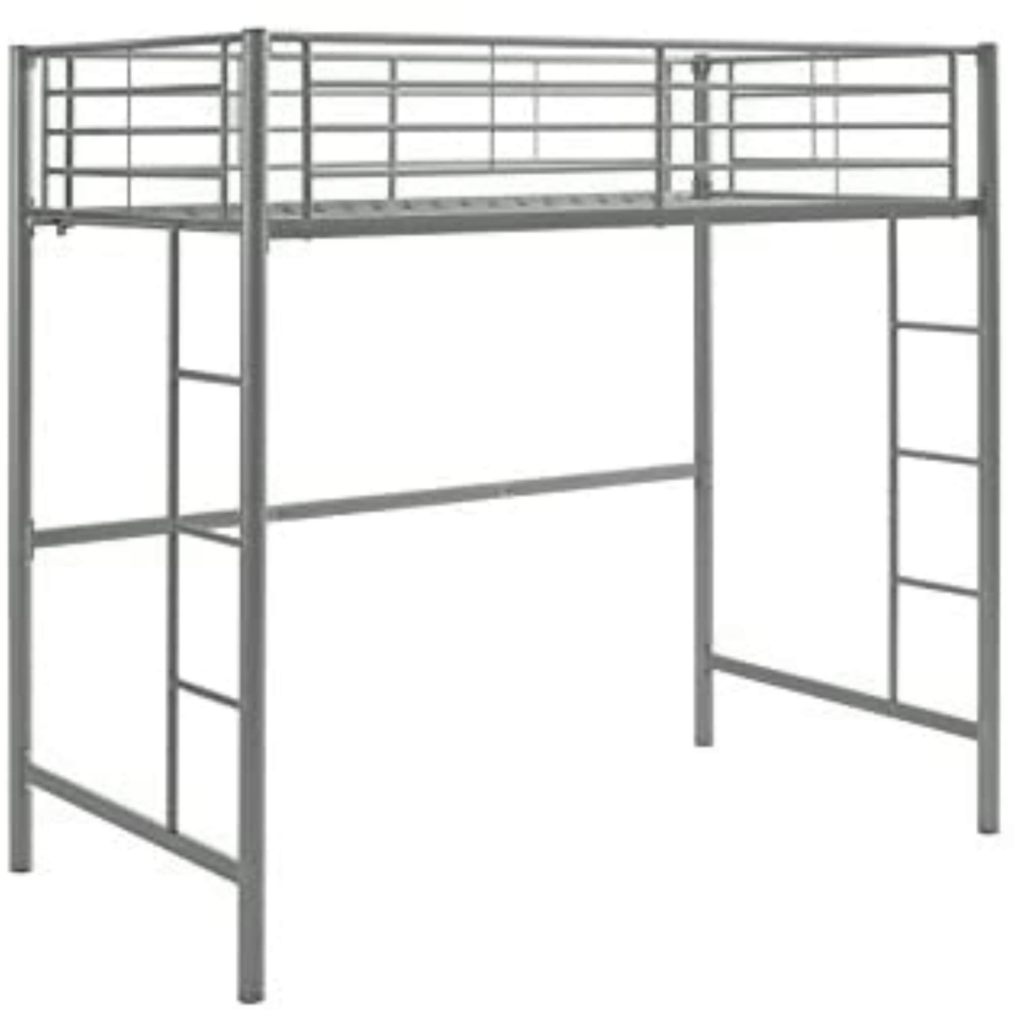 Walker Edison Elodie Urban Industrial Twin over Twin Metal Bunk Bed - Silver | Space-Saving Kids & Guest Room Bunk Bed for Small Spaces & Dorm Rooms