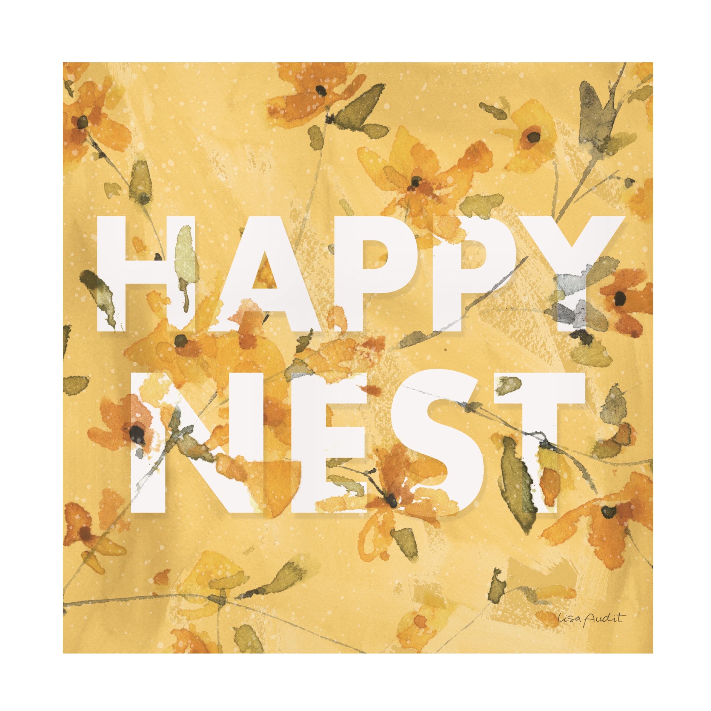 Lisa Audit 'Happy Yellow 15A' Canvas Wall Art Print - Vibrant Yellow Abstract Painting for Living Room, Bedroom & Office Decor | Trademark Fine Art Collection